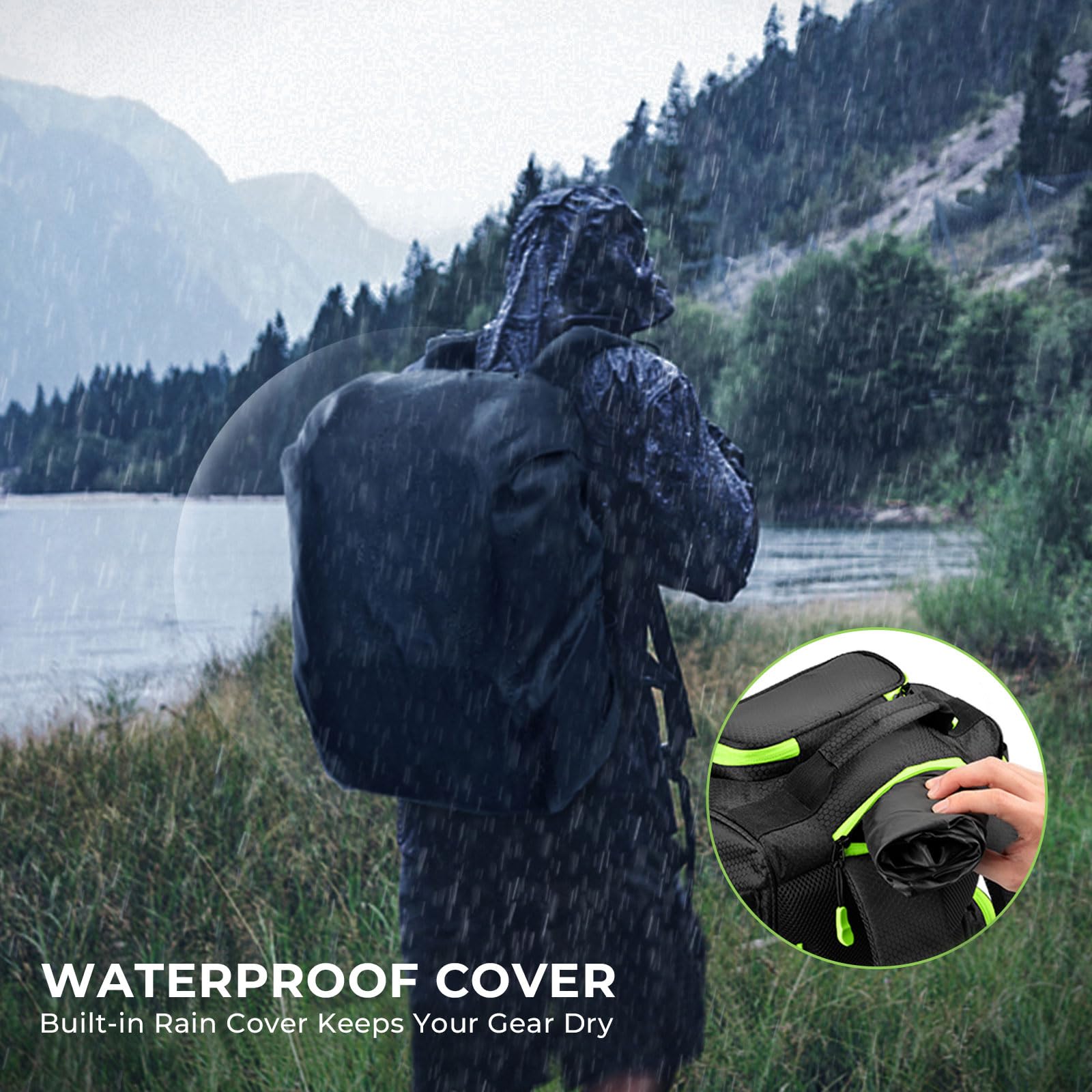 KastKing Bait Boss Fishing Tackle Backpack with Rod Holders-4 Tackle Boxes-Rain Cover,45/43L Large Storage for Fishing Gear - Image 7