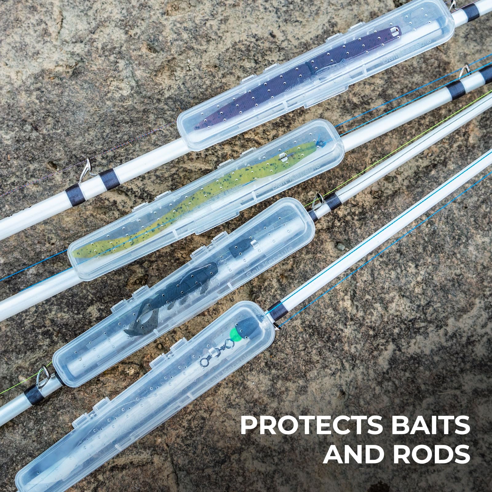KastKing Bait Kapsule – Lure Cover with Vent Holes, Protects Hooks, Multiple Sizes (S, M, L, Jumbo,Drop Shot) - Multiple Attachments for Freshwater & Saltwater Fishing Gear. Patent Pending. - Image 8