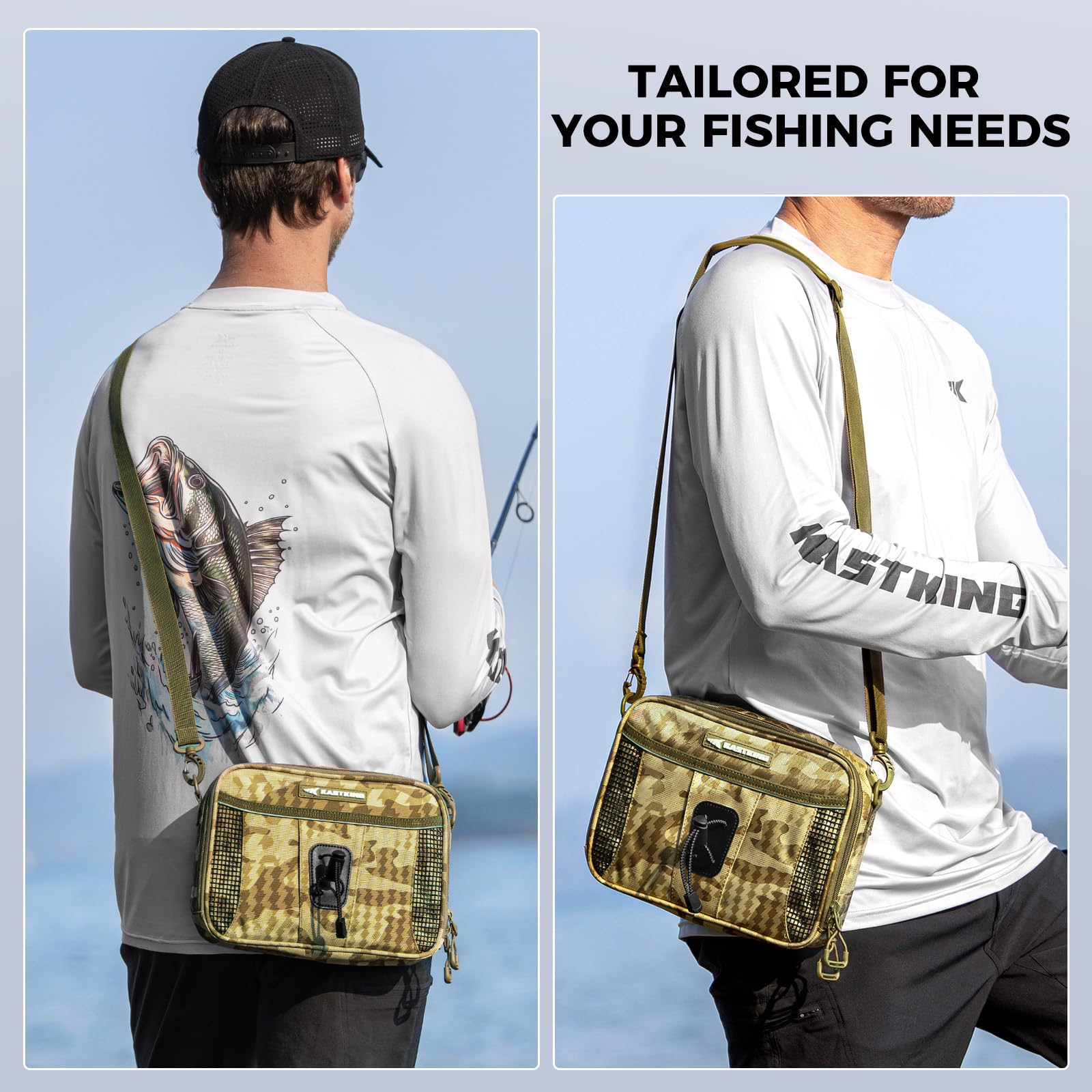 KastKing BaitSpace Detachable Bait Binder Tackle Bag – Large Clear Sleeves, Durable 900D Water-resistant Fabric, Soft Plastic Bait Storage For Hooks, Sinkers & Fishing Accessories - Image 7