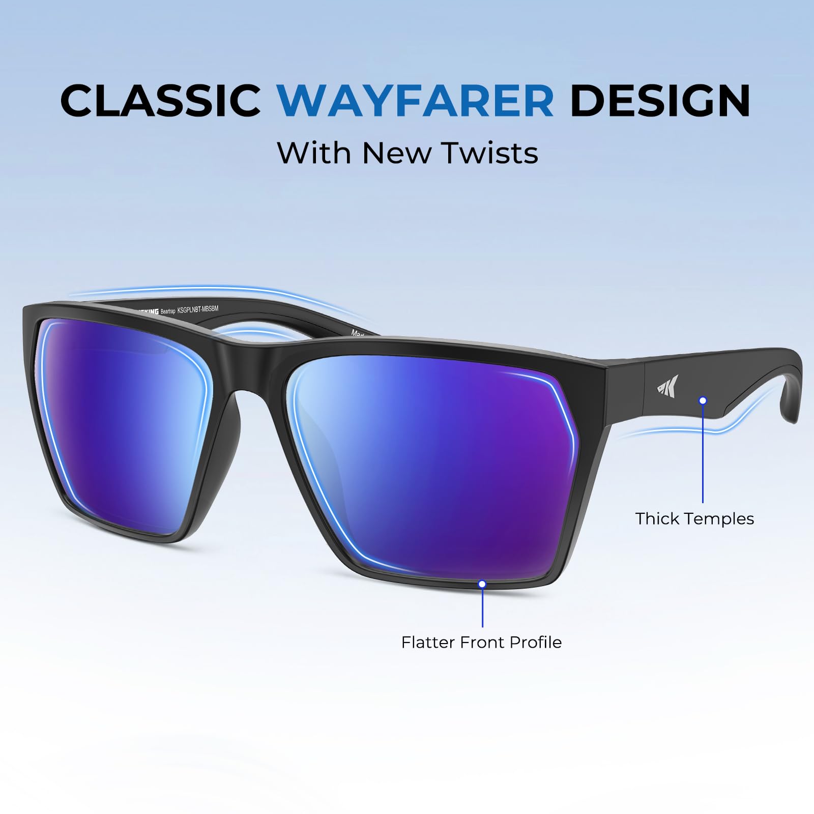 KastKing Beartrap Polarized Sports Fishing Sunglasses, With PuriVex Protective Lens Coating, Wayfarer Design, Men Women - Image 3