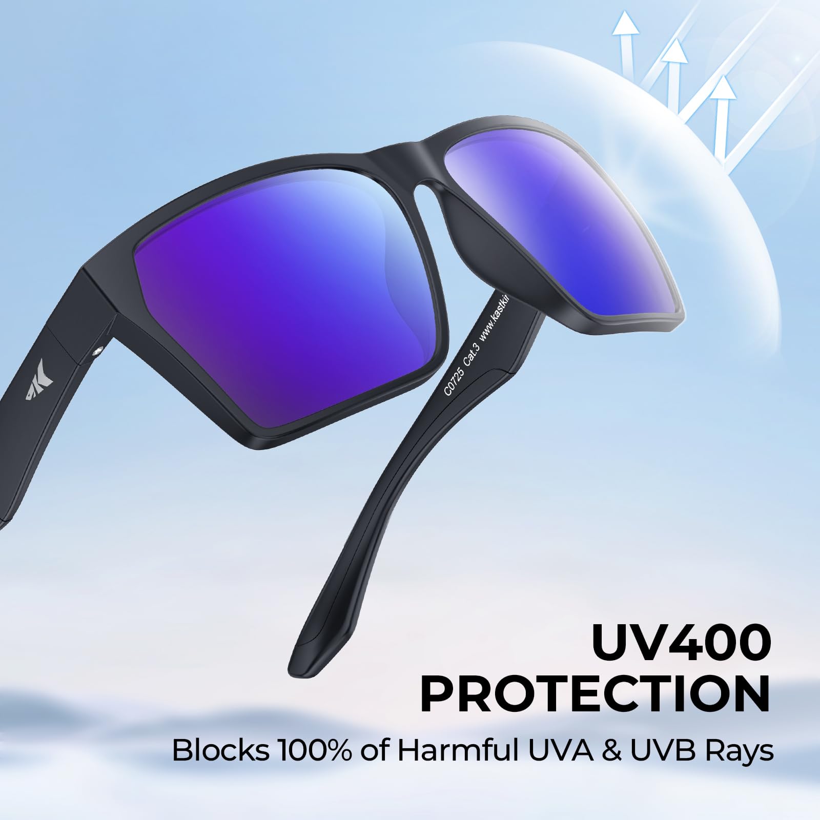 KastKing Beartrap Polarized Sports Fishing Sunglasses, With PuriVex Protective Lens Coating, Wayfarer Design, Men Women - Image 6