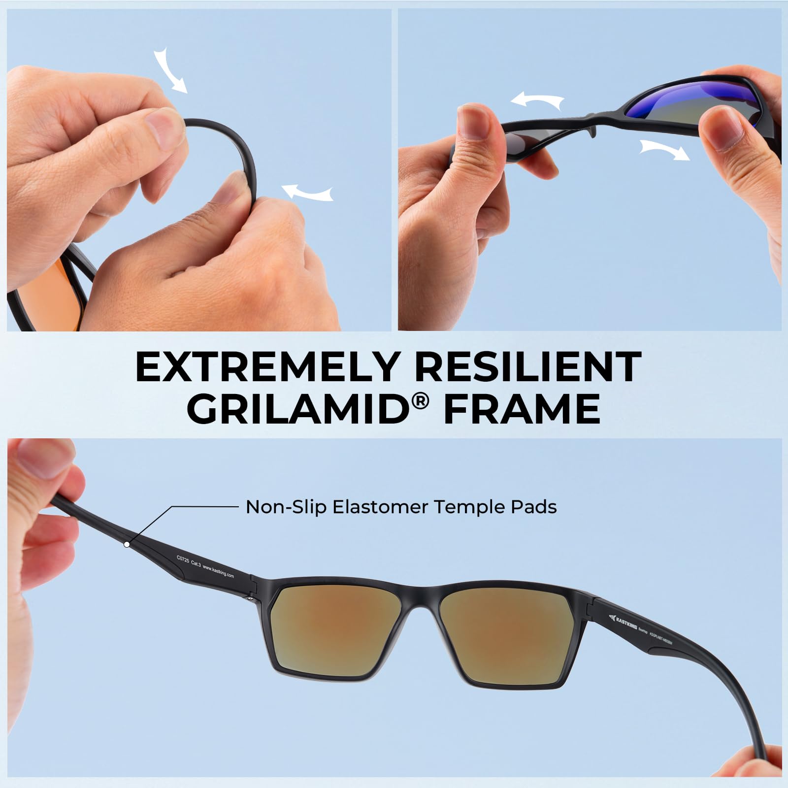 KastKing Beartrap Polarized Sports Fishing Sunglasses, With PuriVex Protective Lens Coating, Wayfarer Design, Men Women - Image 7