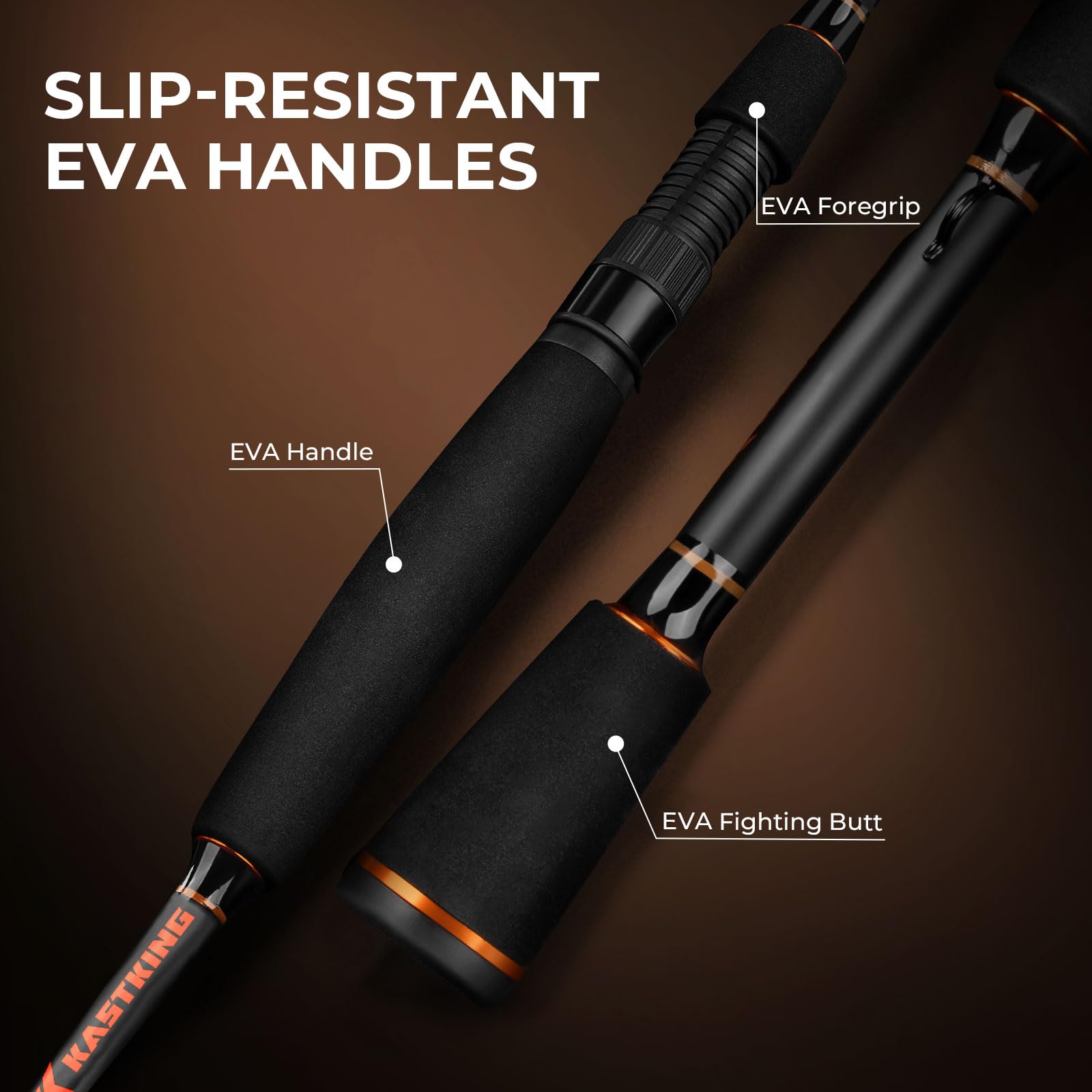 KastKing Brent Chapman Baitcasting Reel and Rod Combo, Tailored Tackle Kits, Pre-spooled Design, IM6 Graphite 2Pc Blanks, 5 + 1 Ball Bearings, Aluminum Oxide Ringed Stainless Steel Guides, EVA Handles - Image 9