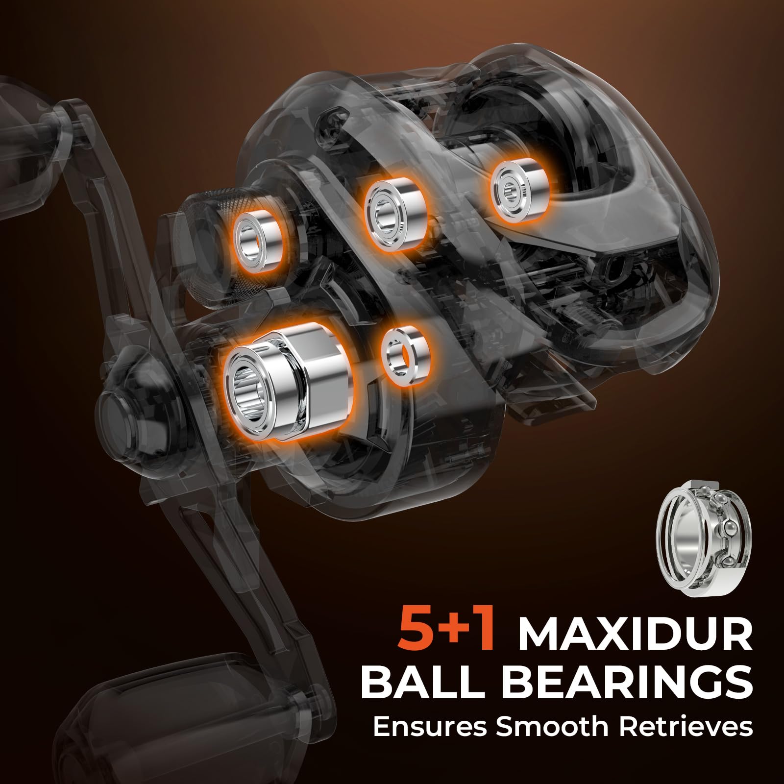 KastKing Brent Chapman Baitcasting Reel and Rod Combo, Tailored Tackle Kits, Pre-spooled Design, IM6 Graphite 2Pc Blanks, 5 + 1 Ball Bearings, Aluminum Oxide Ringed Stainless Steel Guides, EVA Handles - Image 6