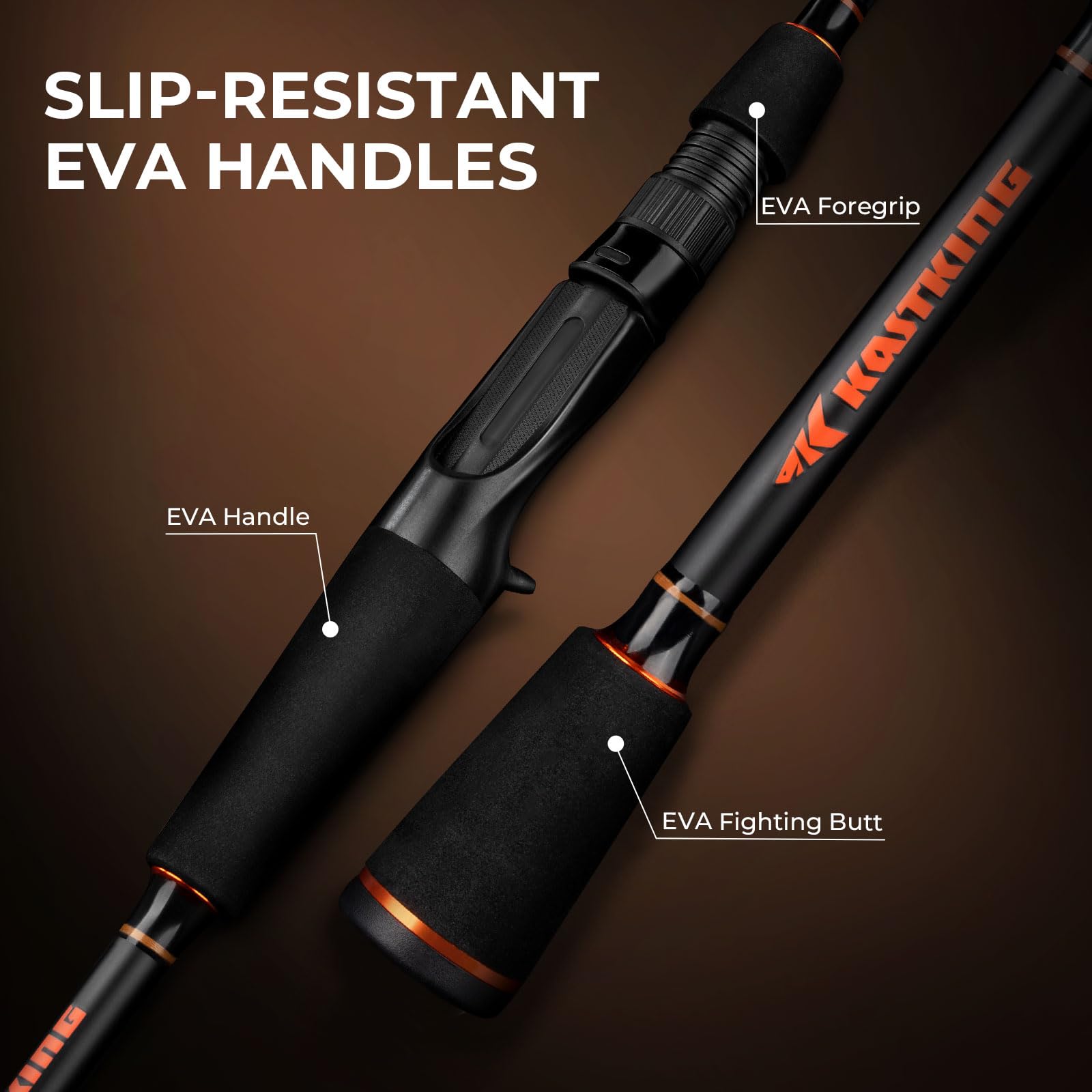 KastKing Brent Chapman Baitcasting Reel and Rod Combo, Tailored Tackle Kits, Pre-spooled Design, IM6 Graphite 2Pc Blanks, 5 + 1 Ball Bearings, Aluminum Oxide Ringed Stainless Steel Guides, EVA Handles - Image 9