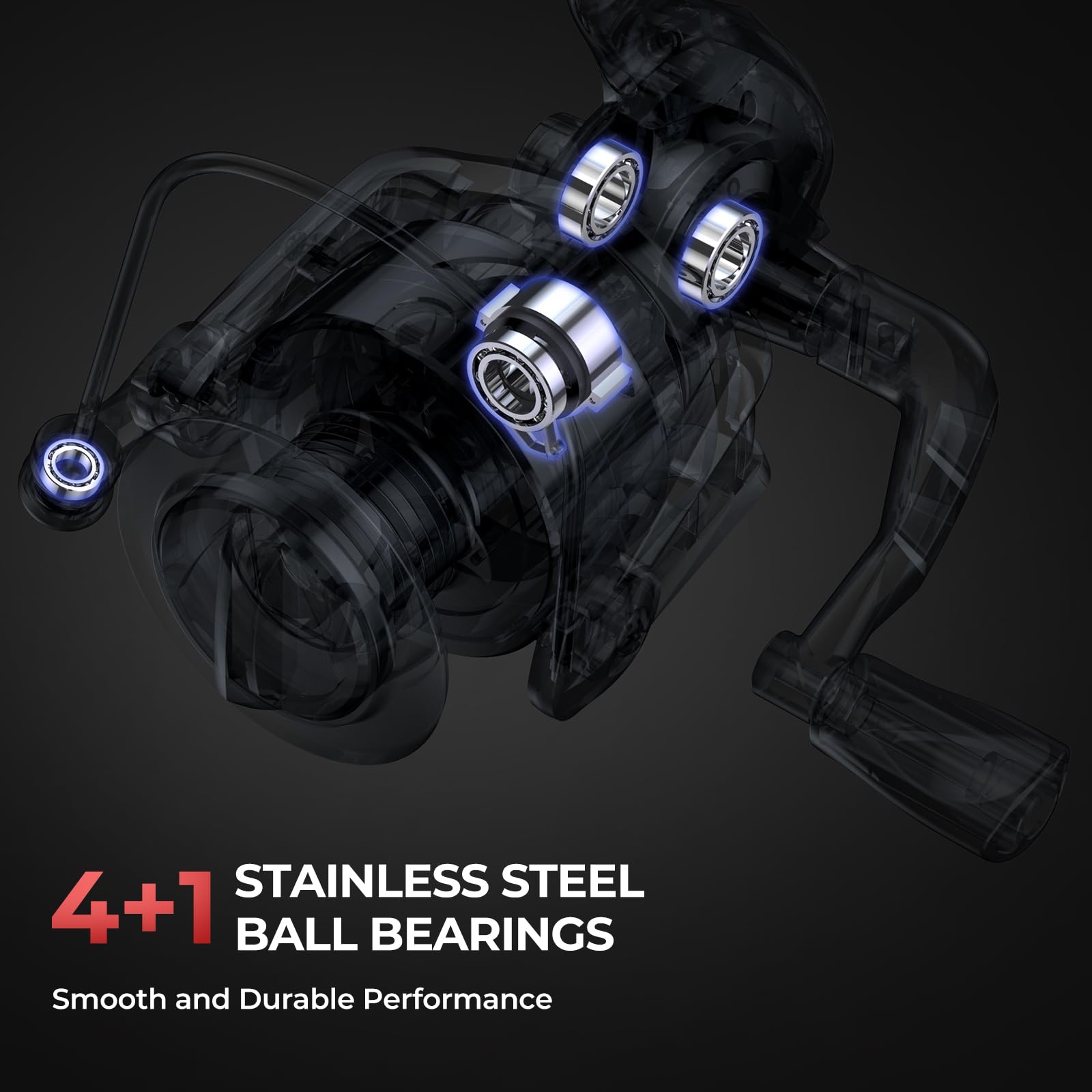 KastKing Brutus Fishing Rod and Reel Combo, Spinning & SpinCast Combo, Custom Tackle Kit, Pre-Spooled Line, Brute Tuff 2Pc Blanks, Stainless Steel Guide, EVA Handles, Custom Graphite Reel Seat - Image 5