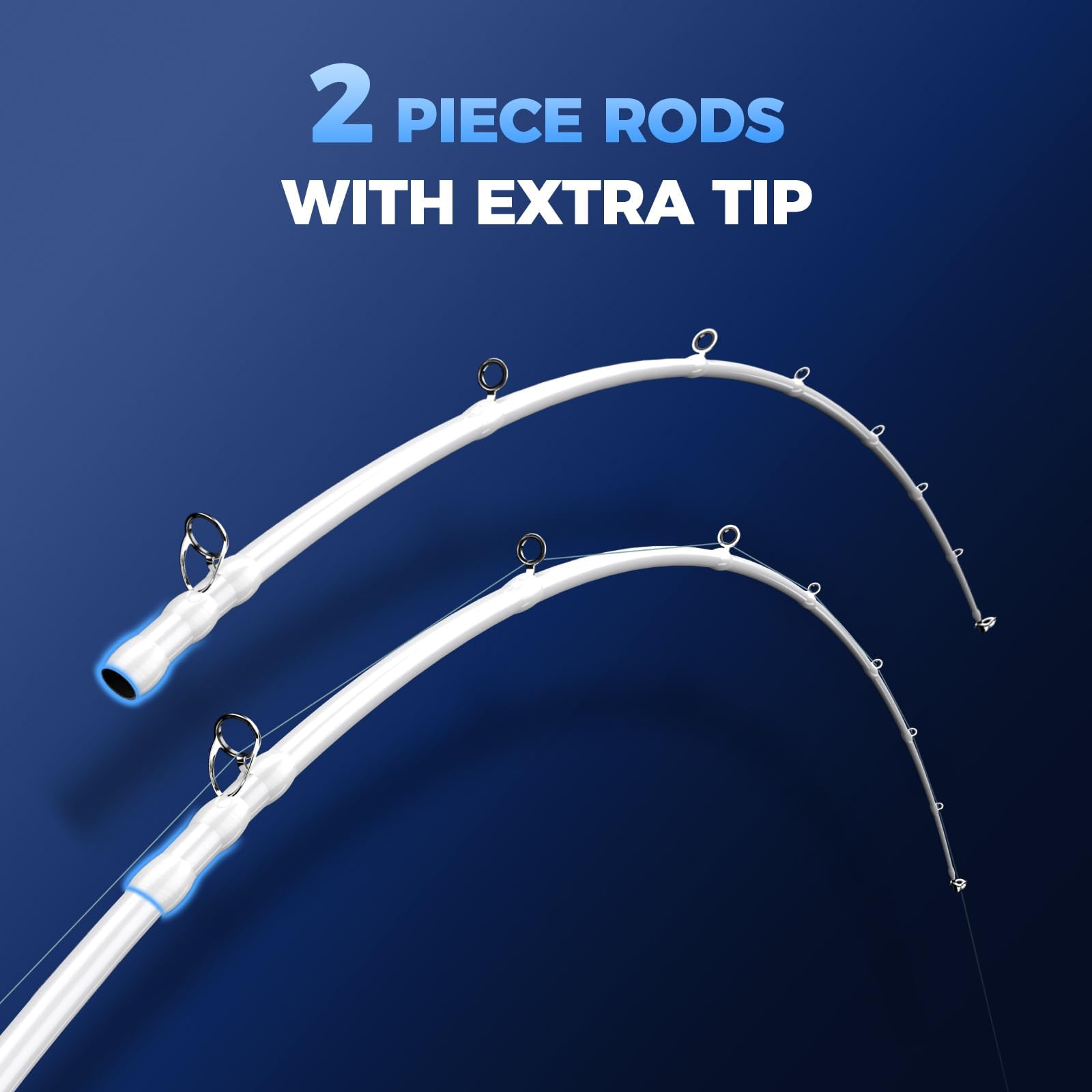 KastKing Centron Lite Twin Tip Rods, IM6 Graphite Blanks, Twin Tip Rods, Stainless Steel Guides with Ceramic Rings, Split or Full Rear EVA Handle Design, Drop Shot Hook Keeper - Image 3