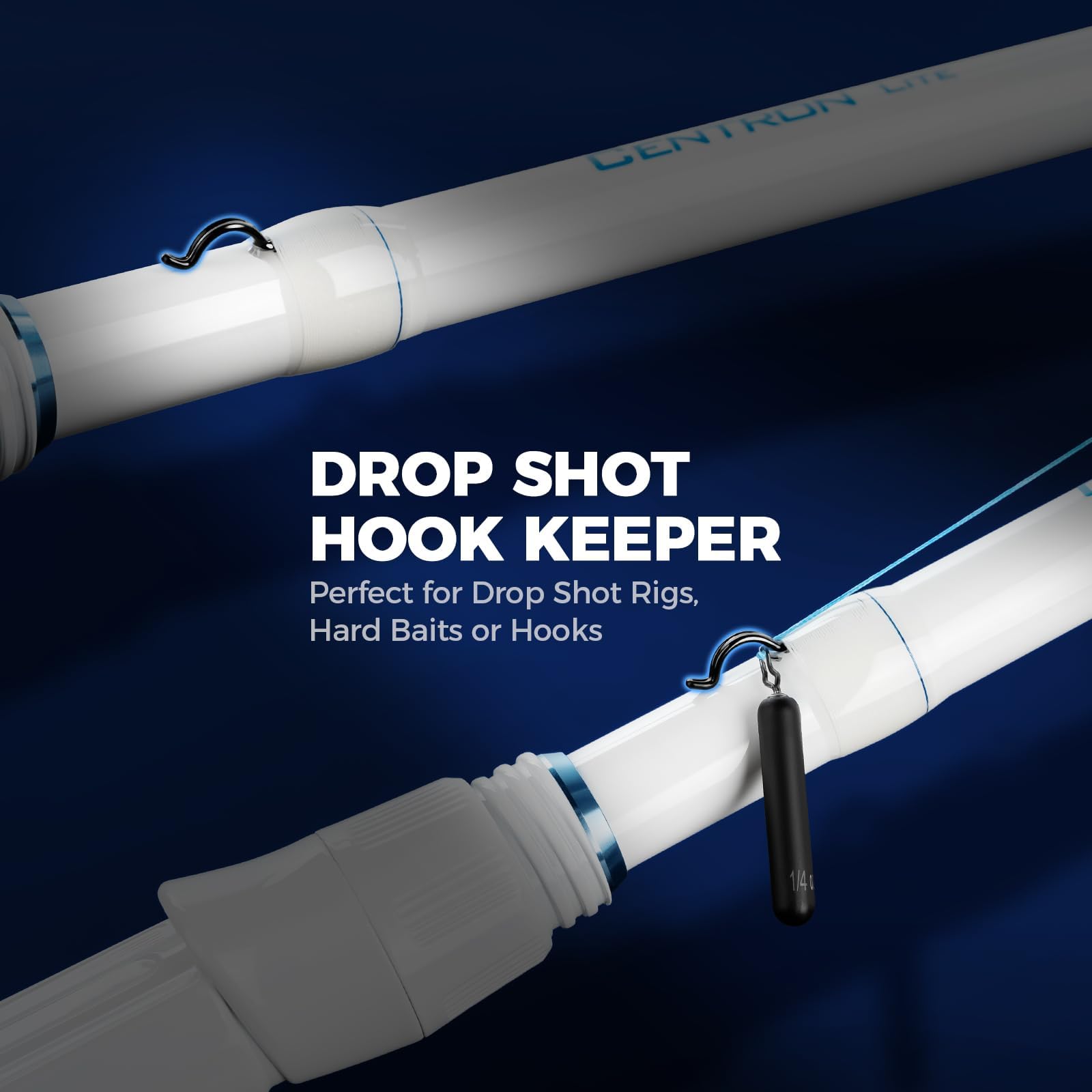 KastKing Centron Lite Twin Tip Rods, IM6 Graphite Blanks, Twin Tip Rods, Stainless Steel Guides with Ceramic Rings, Split or Full Rear EVA Handle Design, Drop Shot Hook Keeper - Image 7