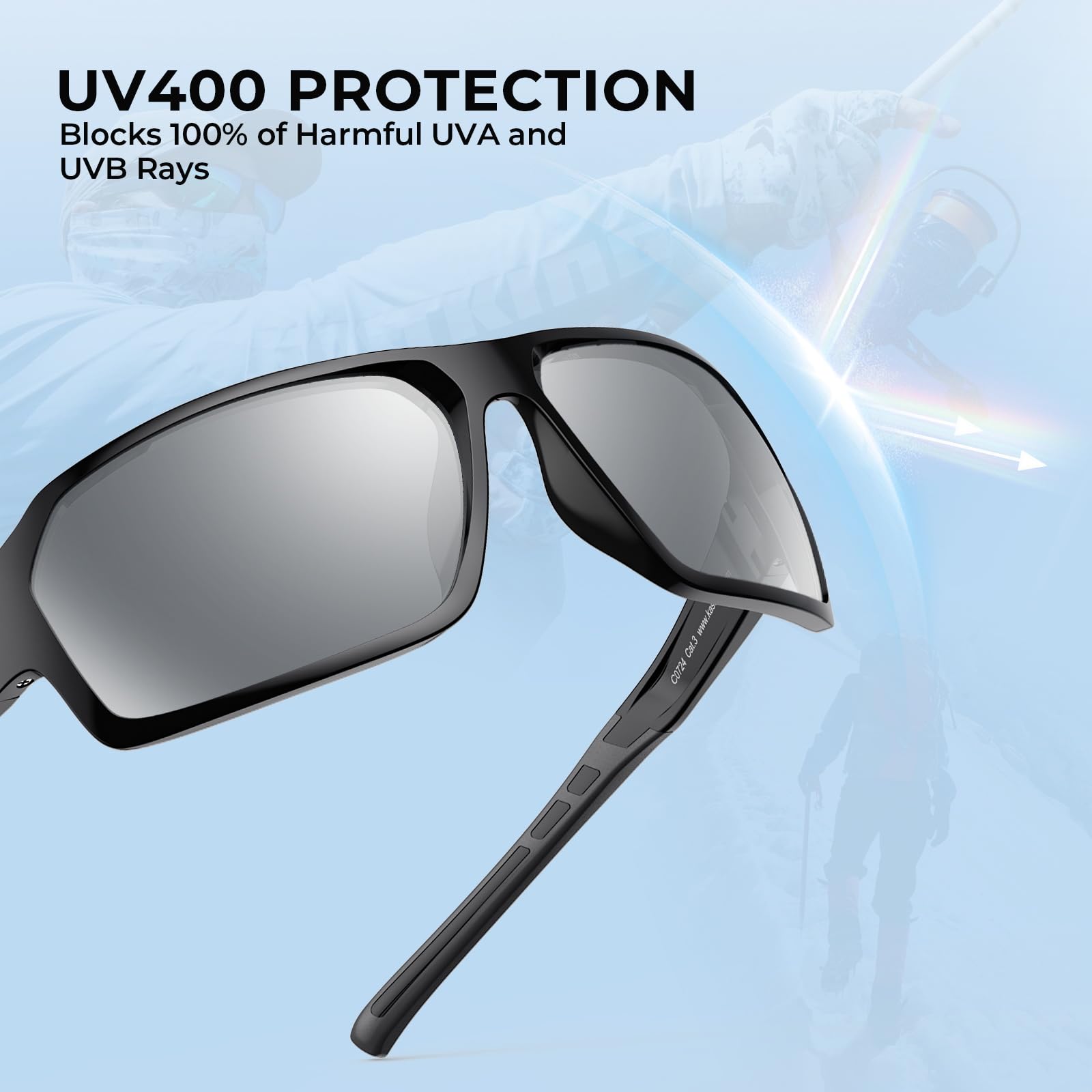 KastKing Chippewa Polarized Fishing Sunglasses, UV400 Protection Full Wrap Frame Sports Cycling Sunglasses, 1.0mm TAC Lenses - Image 6