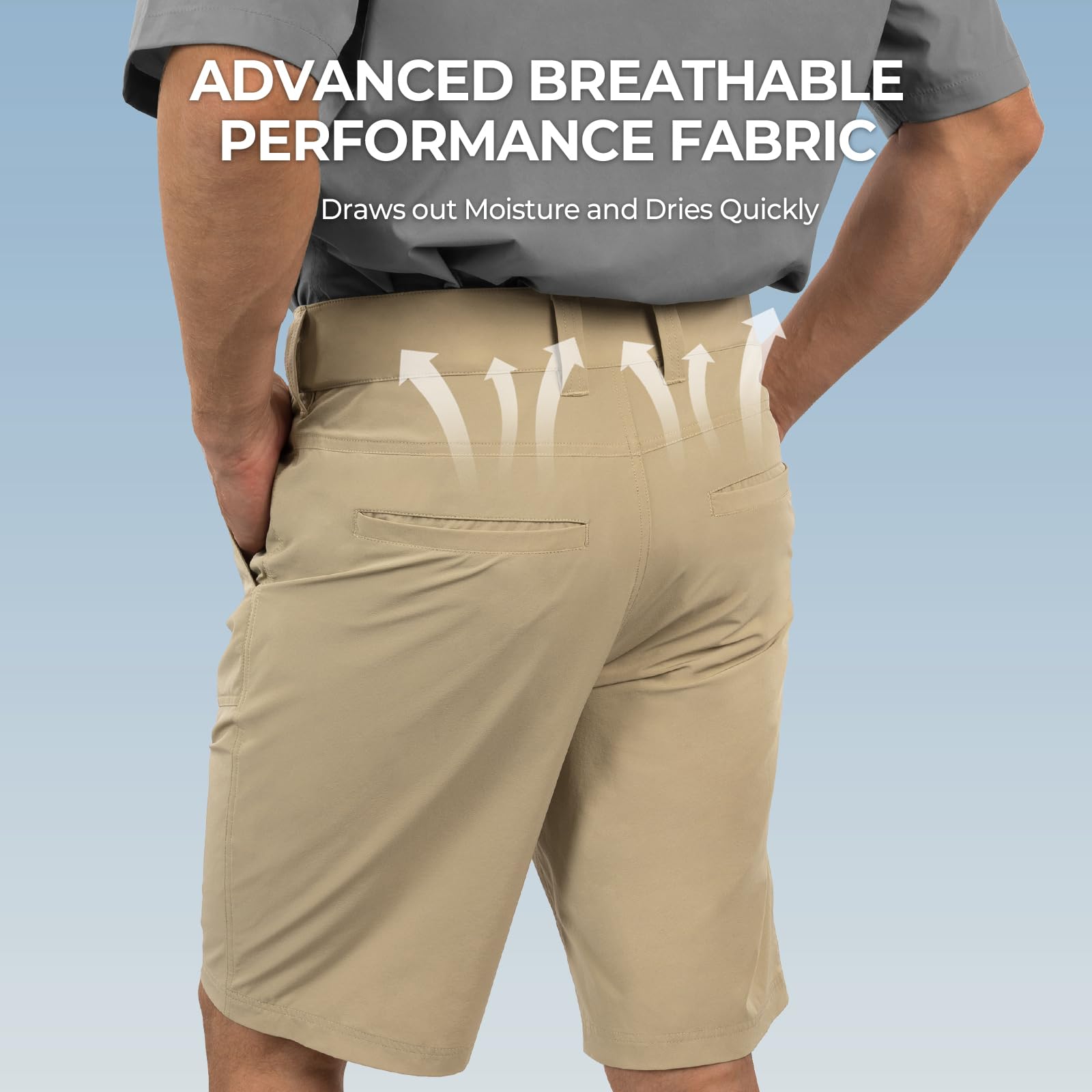 KastKing Cool Caster Men's Fishing Shorts, UPF 50+ Hiking Shorts, 10.5” and 7.5” Available, Water Repellent, 4-Way Stretch - Image 3