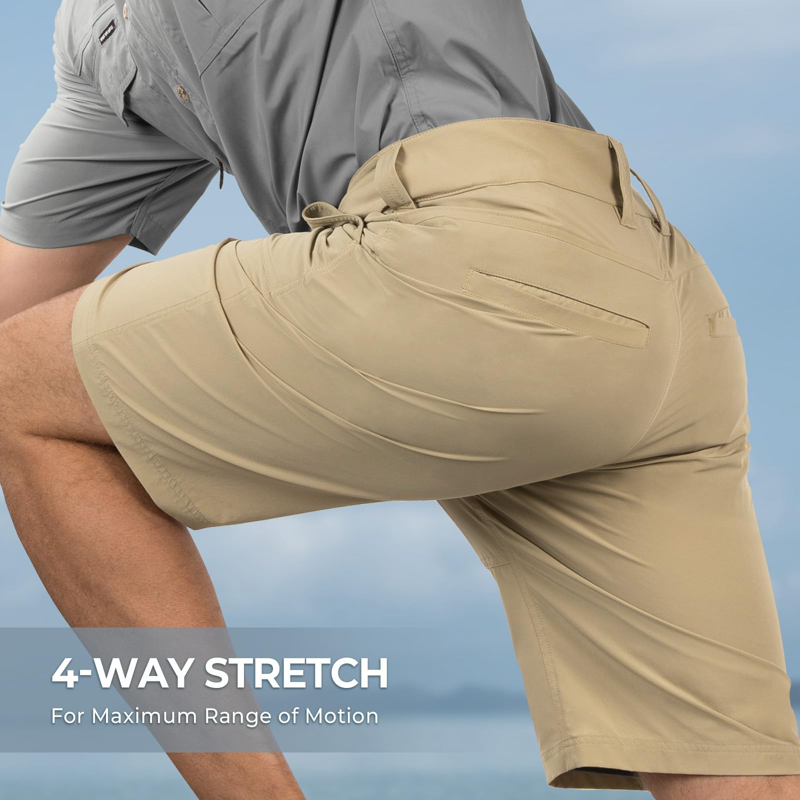 KastKing Cool Caster Men's Fishing Shorts, UPF 50+ Hiking Shorts, 10.5” and 7.5” Available, Water Repellent, 4-Way Stretch - Image 5