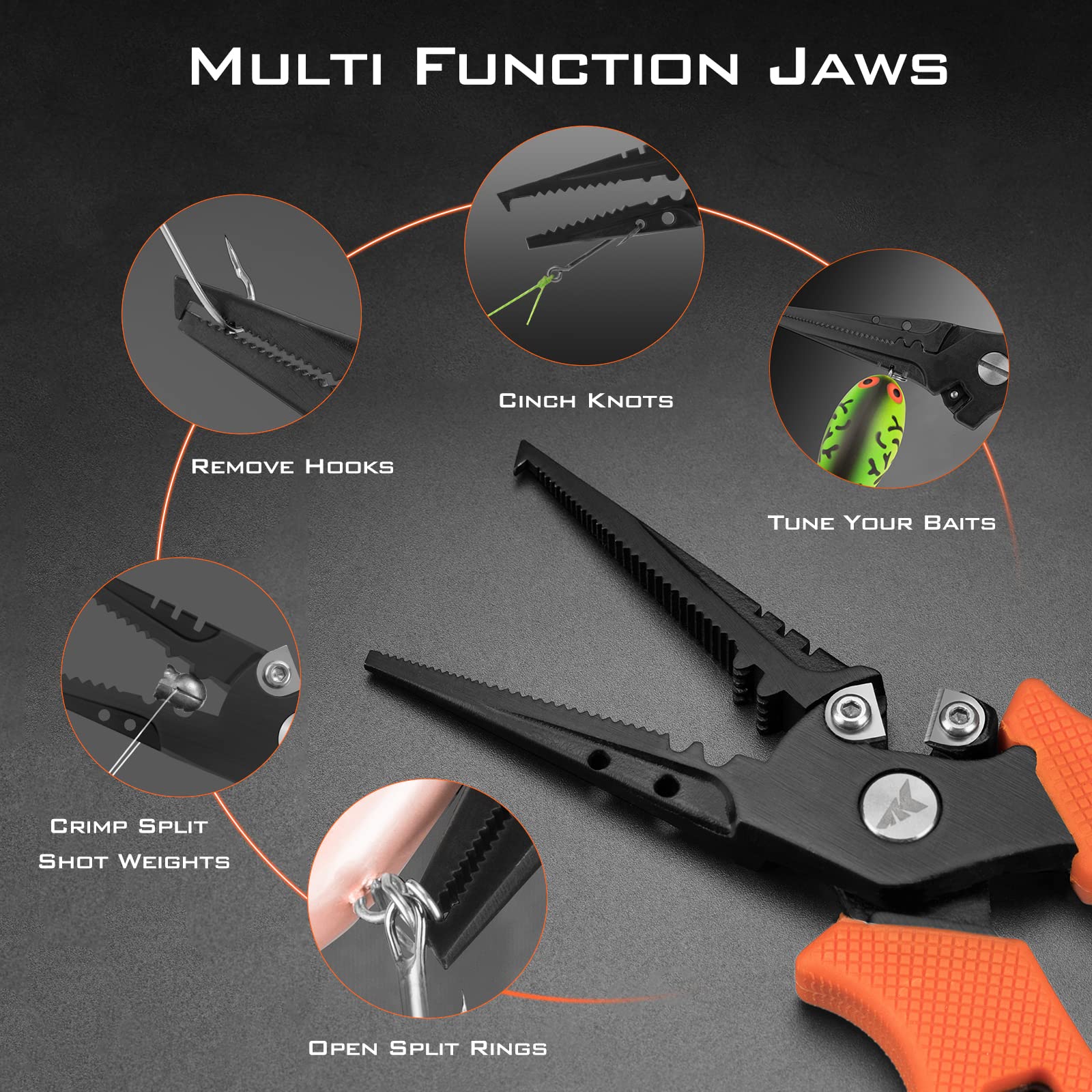 KastKing Cutthroat 7.5-inch Braid Scissors and Pliers Set - Saltwater Resistant Fishing Gear, Line Cutter, Hook Remover, Fishing Tool Set, Gift for Men - Image 3