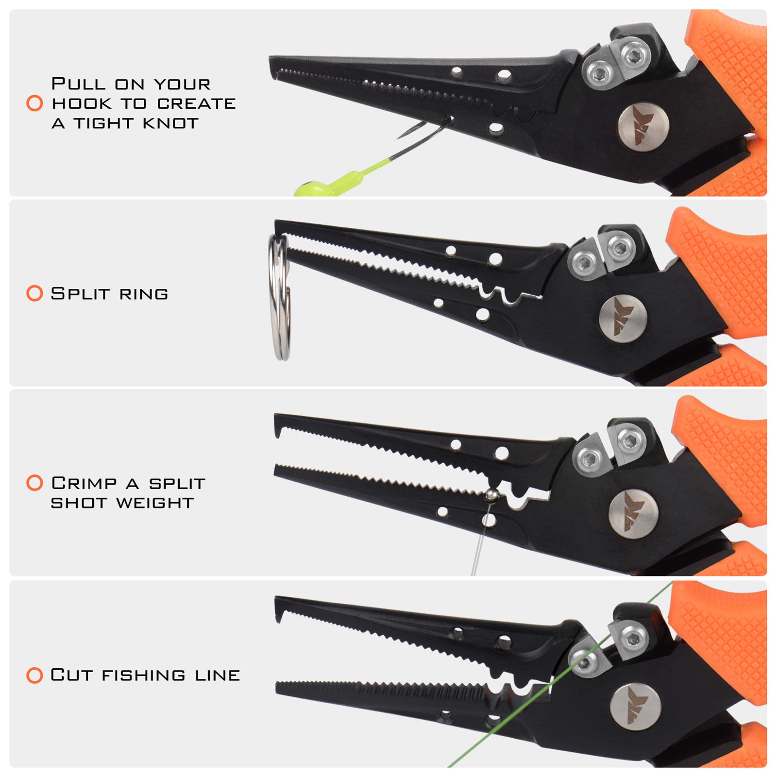 KastKing Cutthroat 7 inch Fishing Split Ring Pliers, 420 Stainless Steel Fishing Tools, Saltwater Resistant Fishing Gear, Tungsten Carbide Cutters - Image 4