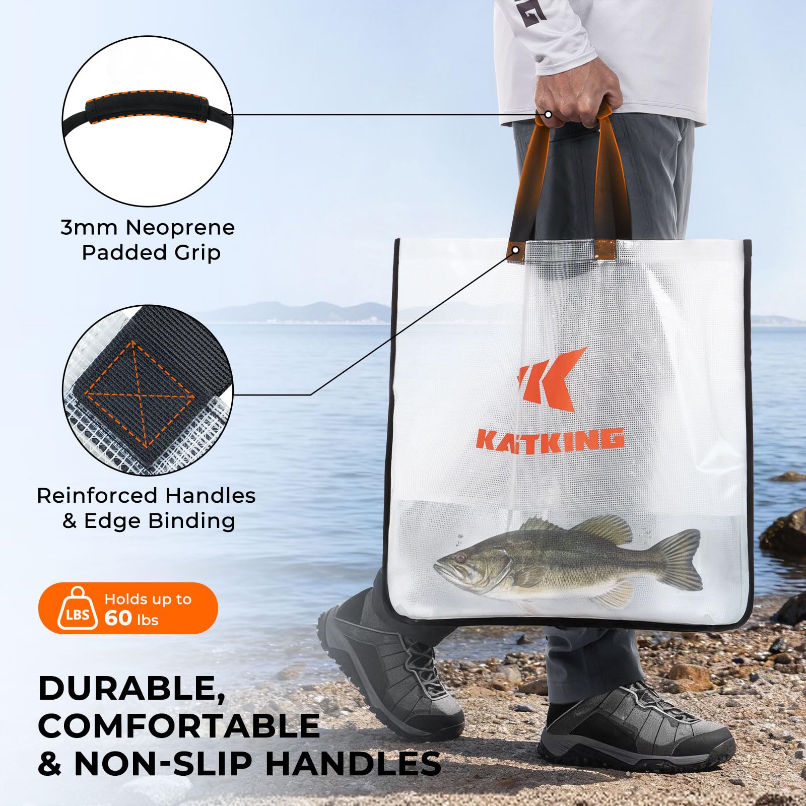 KastKing EliteTote Fishing Tournament Weigh-In Bag, Heavy Duty Weigh in Bag for Tournament Fishing, 100% Leakproof, Tear- & Puncture-Resistant - Image 6