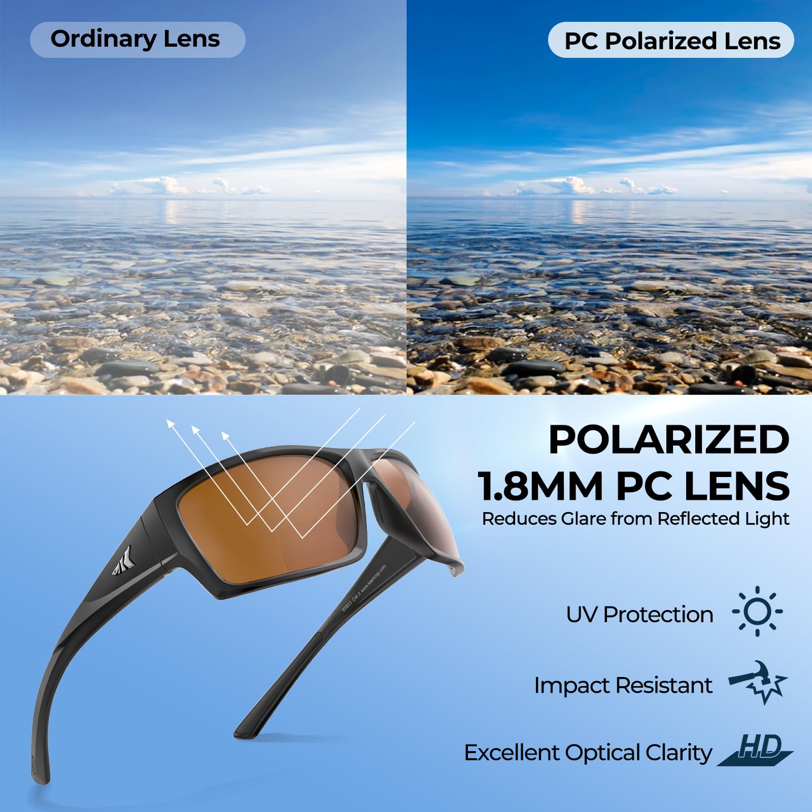 KastKing Estero Polarized Sunglasses,Bi-Focal x1.5x2.0x2.5 Magnifications,Wrap Frame Sport Reader Sunglasses for Men&Women - Image 3