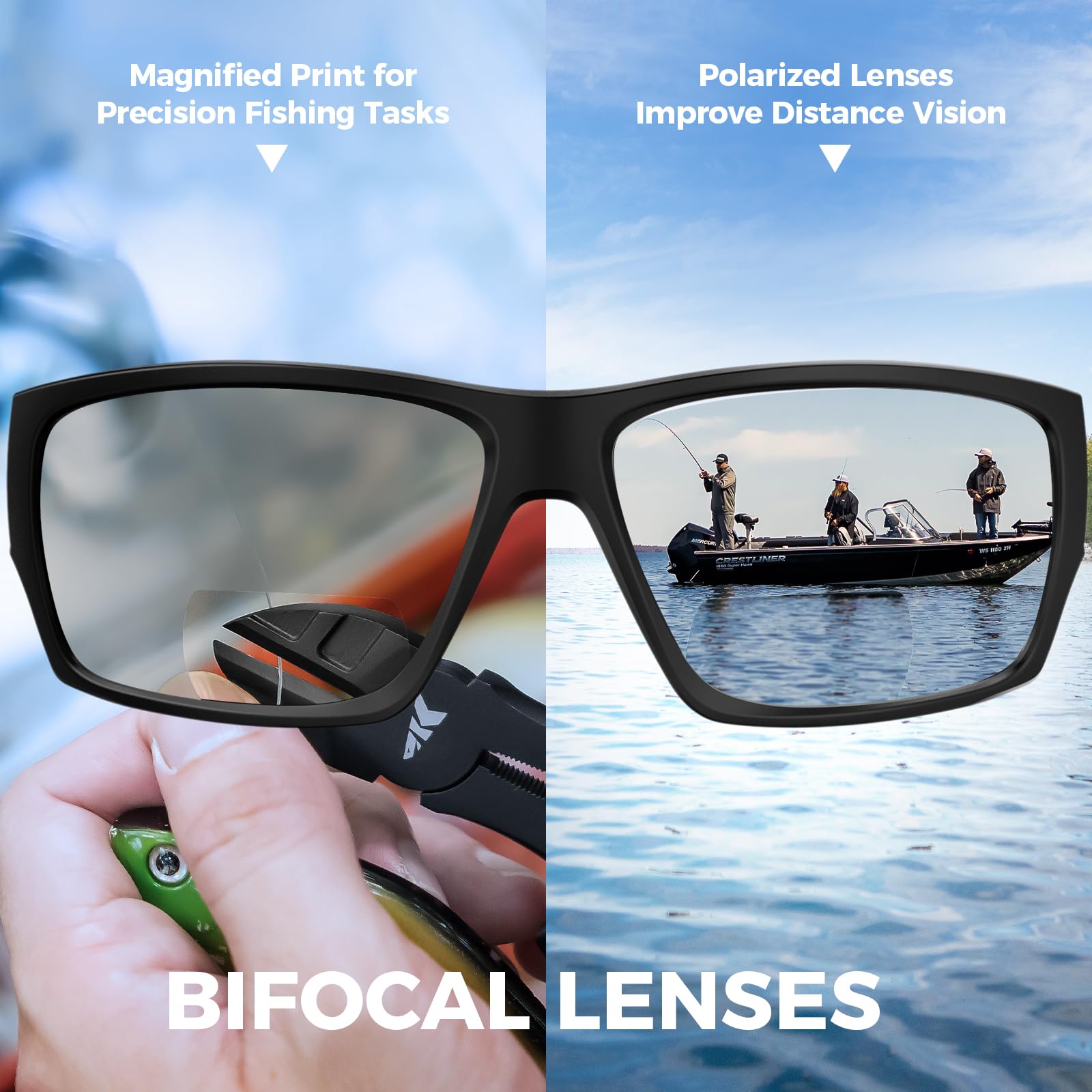 KastKing Estero Polarized Sunglasses,Bi-Focal x1.5x2.0x2.5 Magnifications,Wrap Frame Sport Reader Sunglasses for Men&Women - Image 4