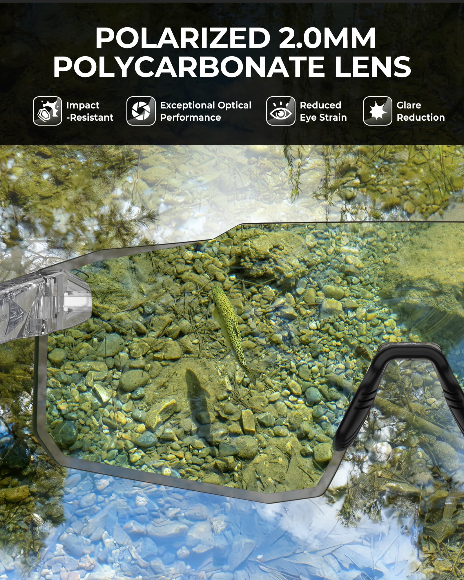 KastKing Etowah Polarized Sports Fishing Sunglasses, With PuriVex Protective Lens Coating, Rimless Wrap Design, Men Women - Image 4