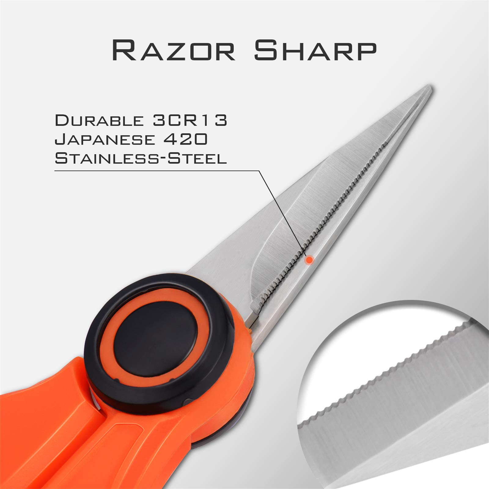 KastKing Fishing Line Scissors, Braided Line Cutters, w/Sheath, Super Sharp 3CR13 Japanese Stainless Steel Blades, Non-Slip TPR Handles, Includes Lanyard - Image 3