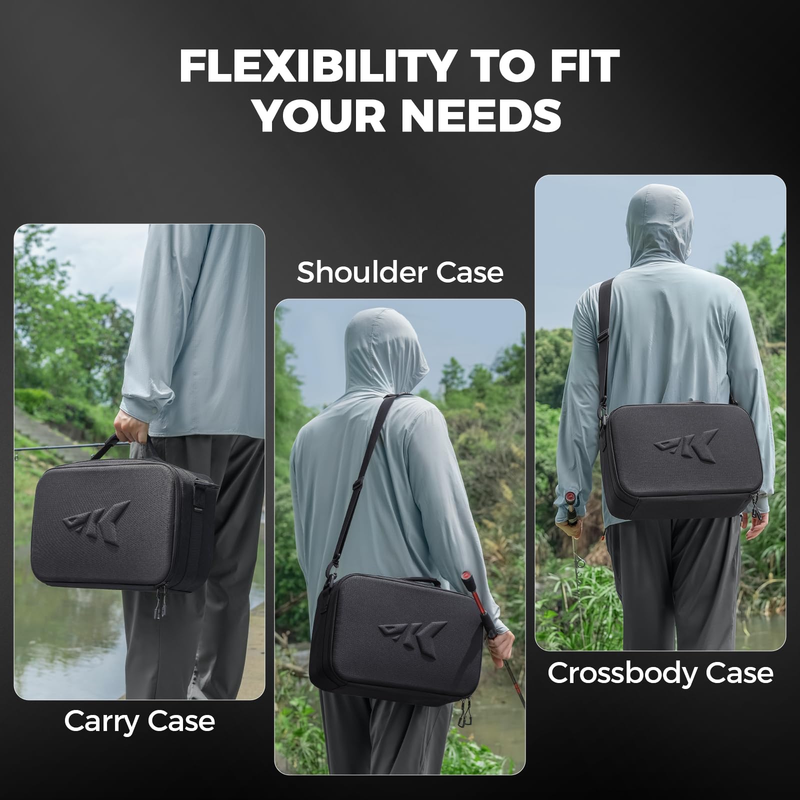 KastKing Fishing Reel Case Medium & Large, Customize Storage, Shockproof Internal Divider Design, Rigid Structural Loadmaster System, Tough and Water-resistant, Keep Reels Protective, Two Size Options - Image 5