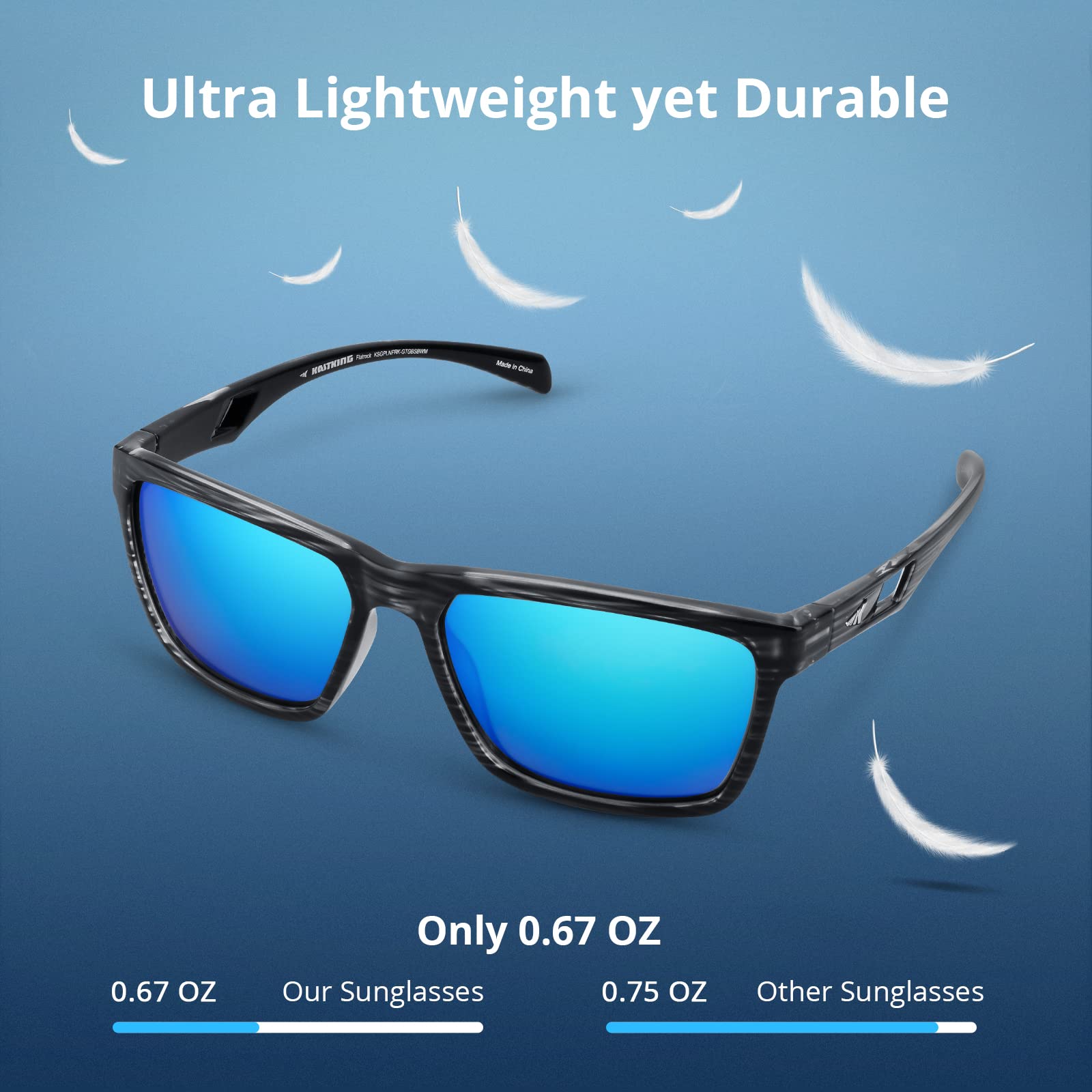 KastKing FlatRock Polarized Sport Sunglasses for Men and Women, Ideal for Driving Fishing Cycling Running, UV Protection - Image 3