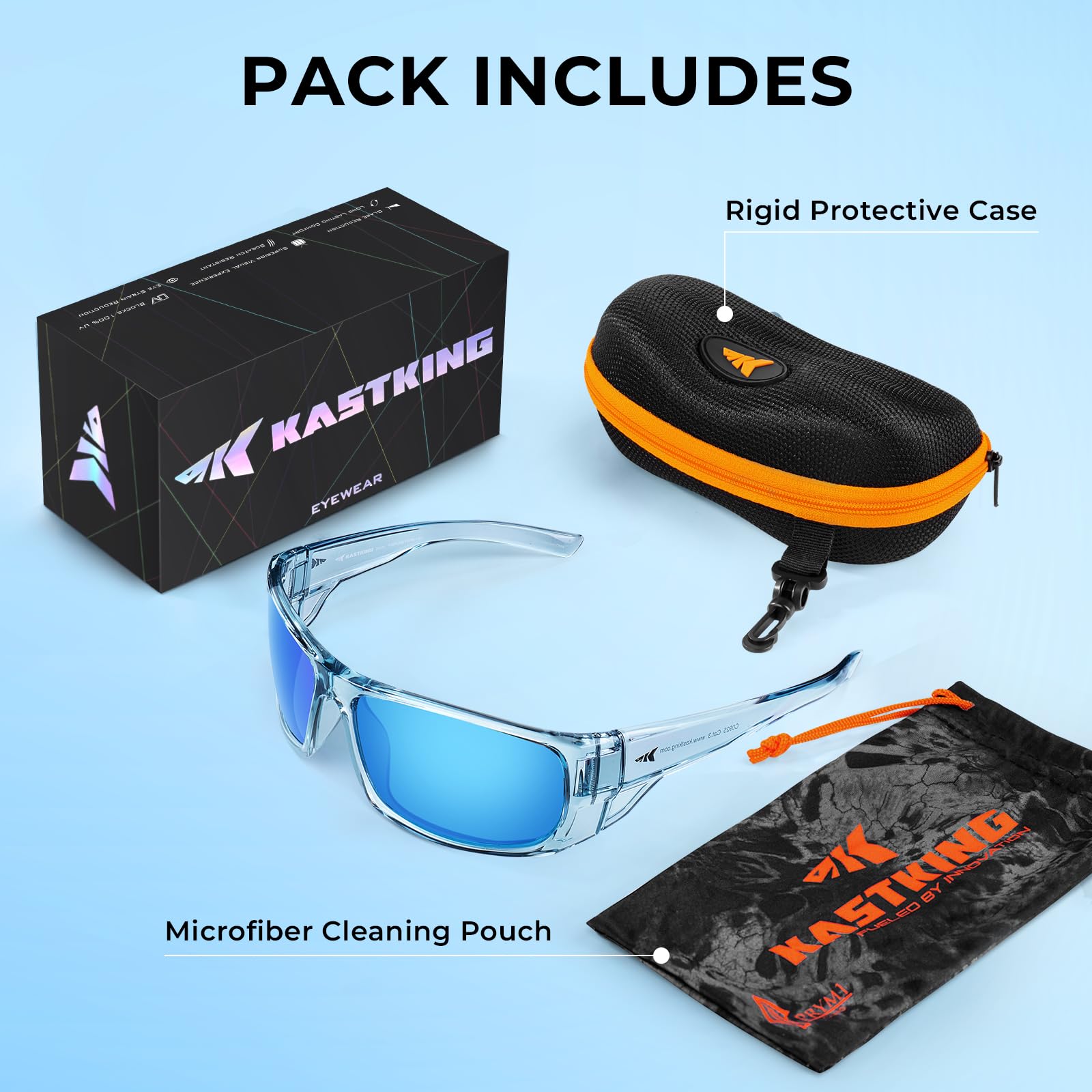 KastKing Gauley Polarized Sunglasses With PuriVex Protective Lens Coating,UV 400 and Wrap Design Sport Fishing Sunglasses - Image 7
