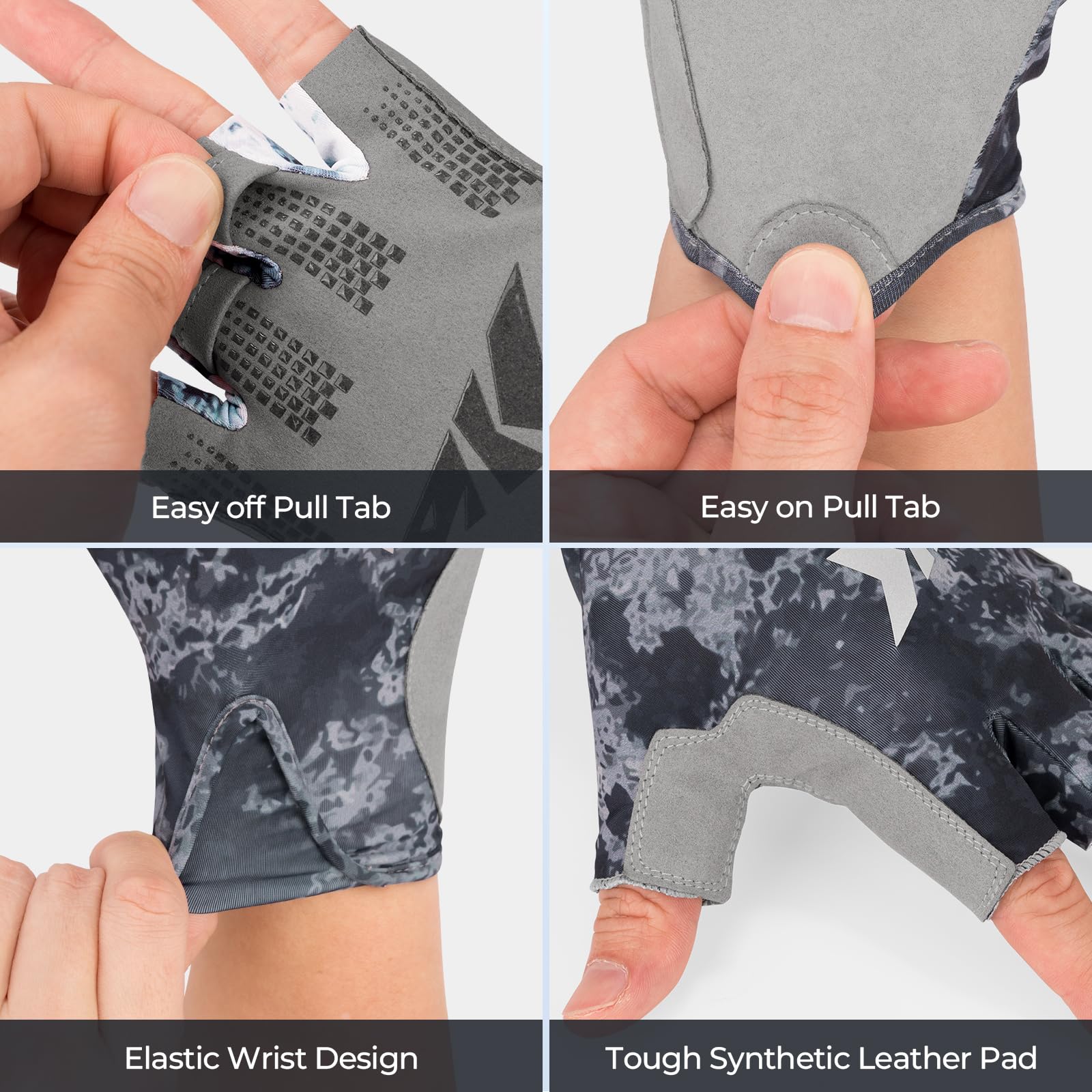 KastKing Gill Raker Gloves, UPF 50 FrostWeave Yarn Cooling Fabric, Non-Slip Grip, Quick-Dry, Short Cuff Comfort, Reflective Logo, Fishing, Hiking, Outdoors - Image 4