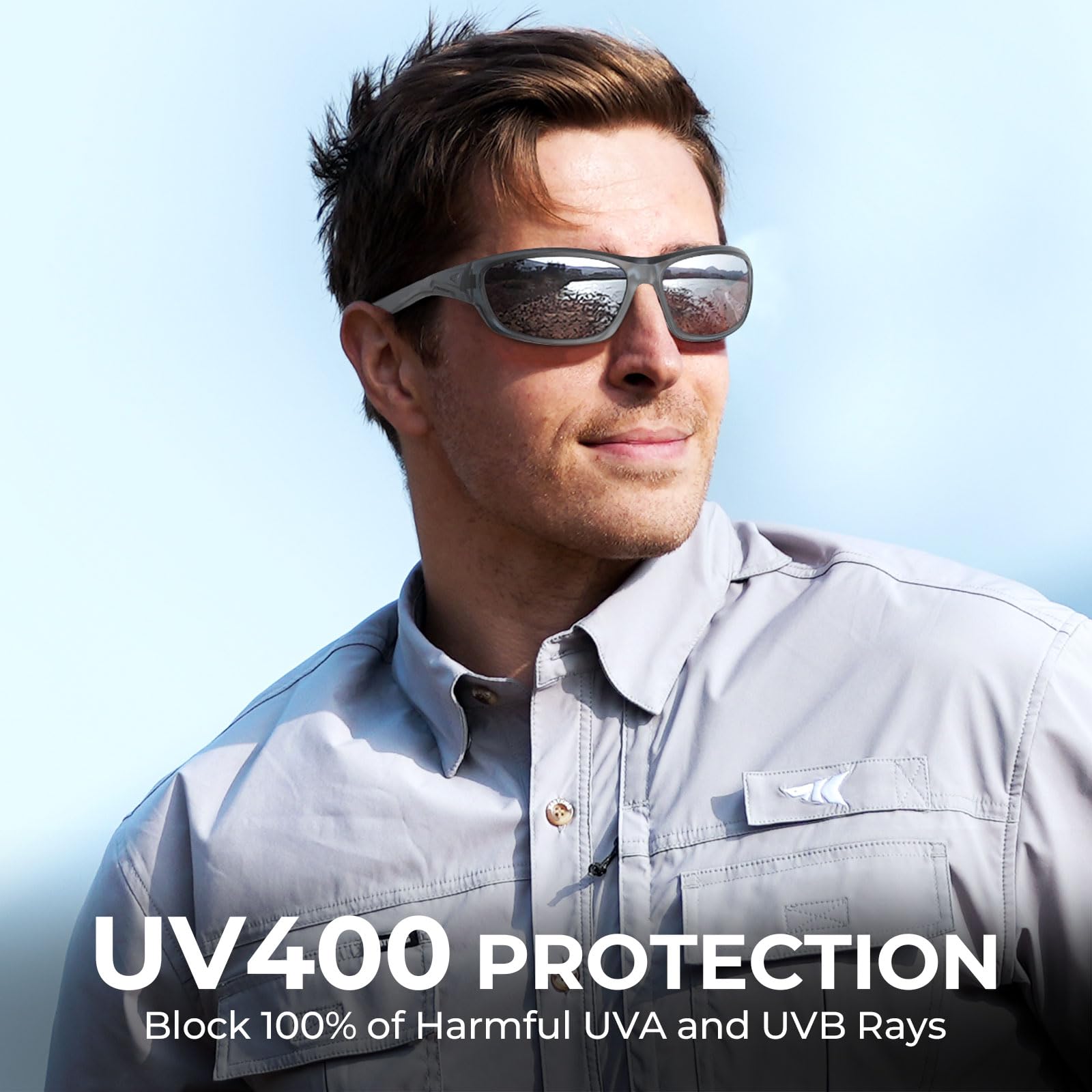 KastKing Hiwassee Polarized Sport Sunglasses for Men and Women, Wrap Sunglasses for Fishing Cycling and Running,UV Protection - Image 5