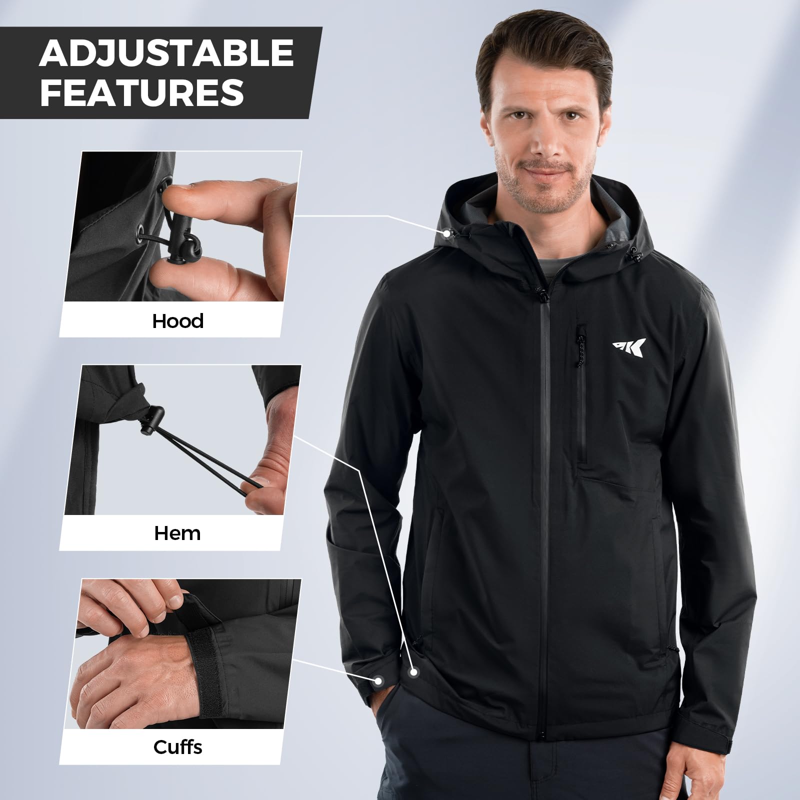 KastKing HydroArmor Lightweight Rain Jacket, 2.5-Layer Waterproof Fishing Hiking Rain Suit for Men, Packable Rain Gear - Image 7