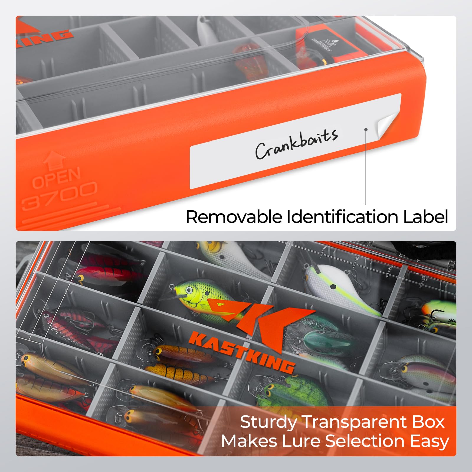 KastKing HyperSeal Waterproof Tackle Box, Waterproof 3600 and 3700 Tackle Trays, Fishing Tackle Box Organizer with Removable Dividers, Lure Box and Terminal Tackle Storage - Image 5
