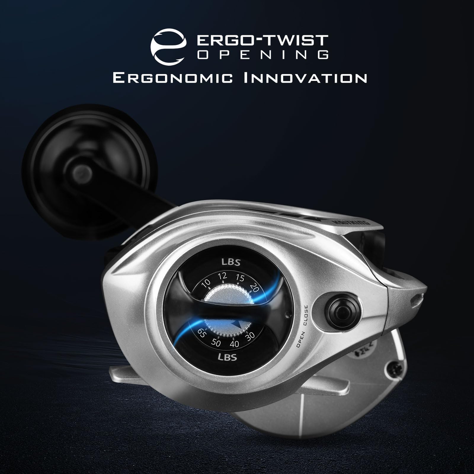 KastKing Kapstan Elite 300 Baitcasting Fishing Reel, Low Profile, Large Capacity Casting Reel, Graphite Frame, 35 lbs. Drag 5.4:1 Ratio, 6+1 Double Shielded/SS BB Centrifugal Braking, Aluminum Handle - Image 6