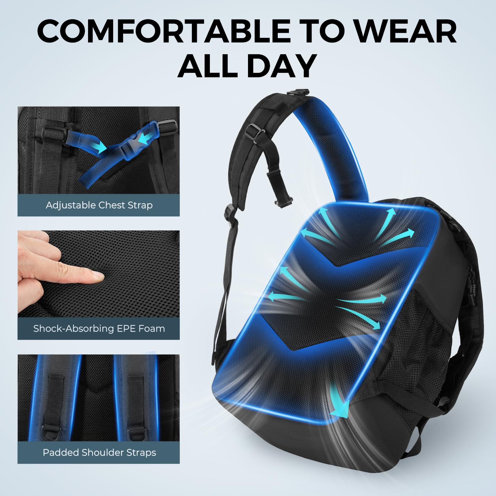 KastKing KarryAll KastMate Fishing Tackle Backpack,Water-Resistant Tackle Bag With 2 Rod Holders,Fishing Gear and Equipment With Large Gear Storage,Black - Image 4