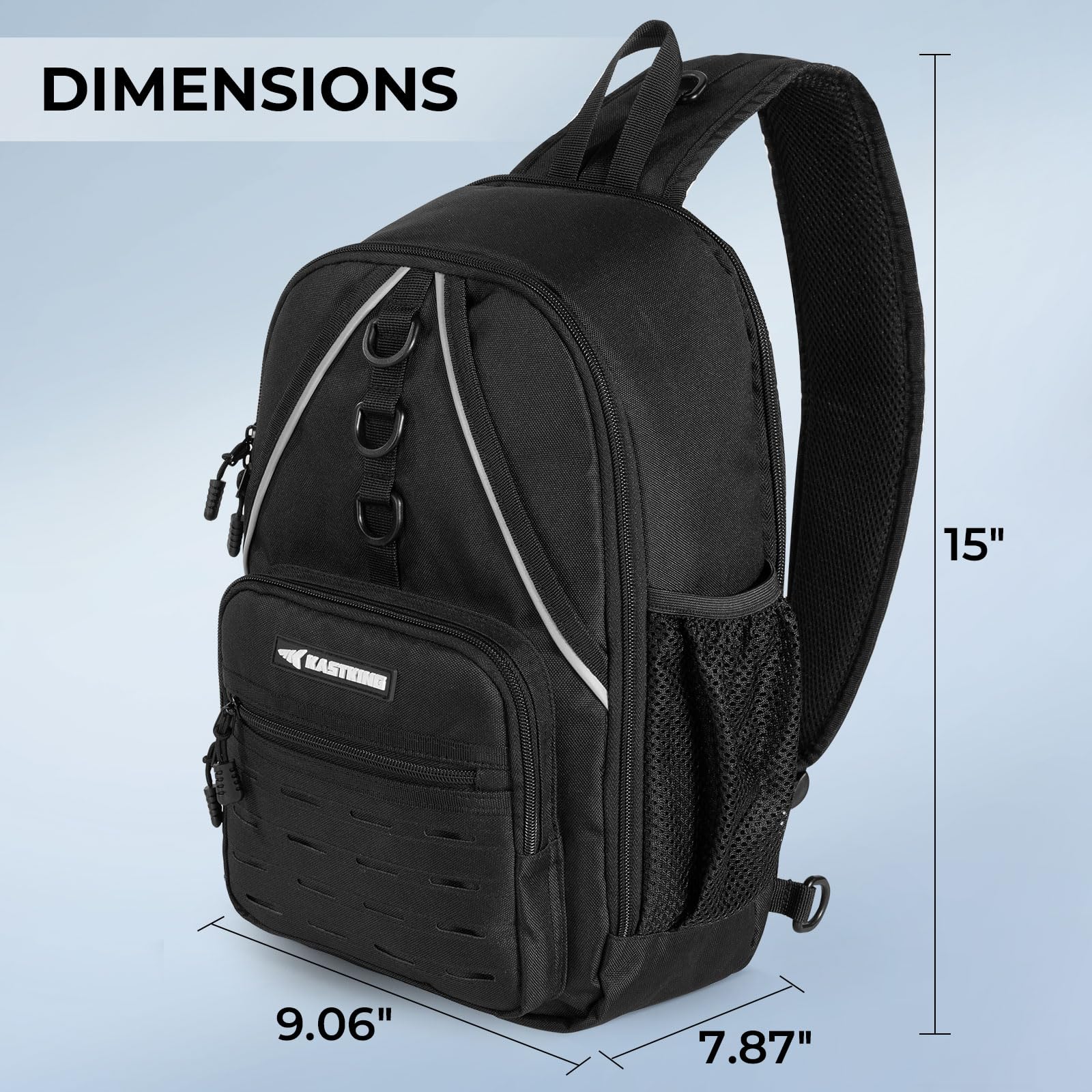 KastKing Karryall Sling Tackle Bag–Fishing Sling Pack,Fishing Backpack With Rod Holder,MOLLE System,Soft Bait & Gear Storage - Image 7