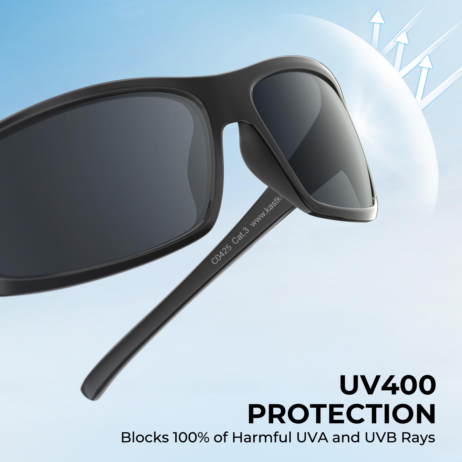 KastKing Kateel Sport Sunglasses, Full Wrap Design, PuriVex Protective Coating, Lightweight Grilamid Frame, UV Protection - Image 4