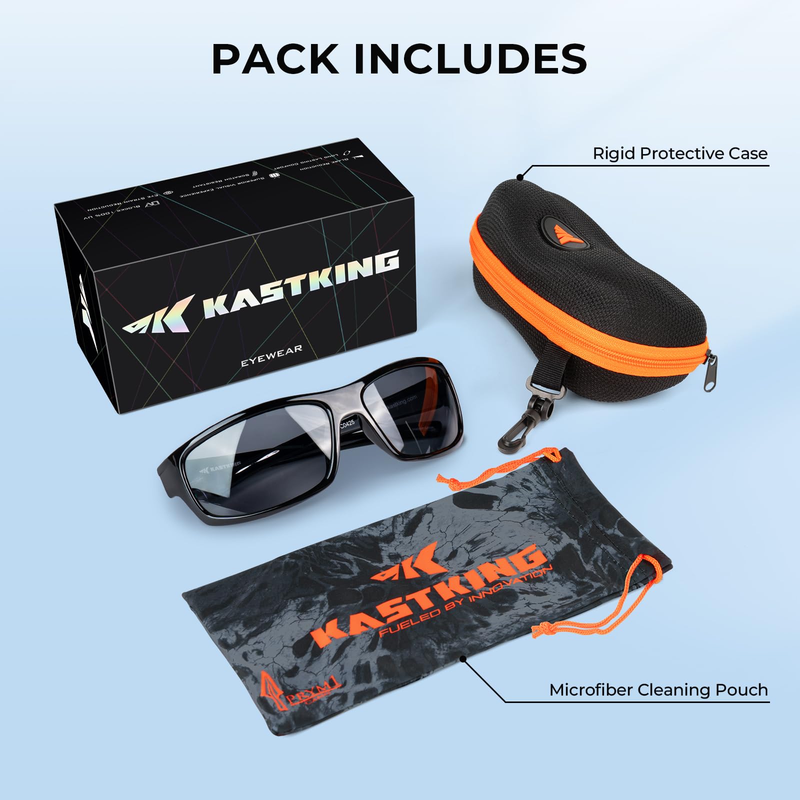KastKing Kateel Sport Sunglasses, Full Wrap Design, PuriVex Protective Coating, Lightweight Grilamid Frame, UV Protection - Image 7