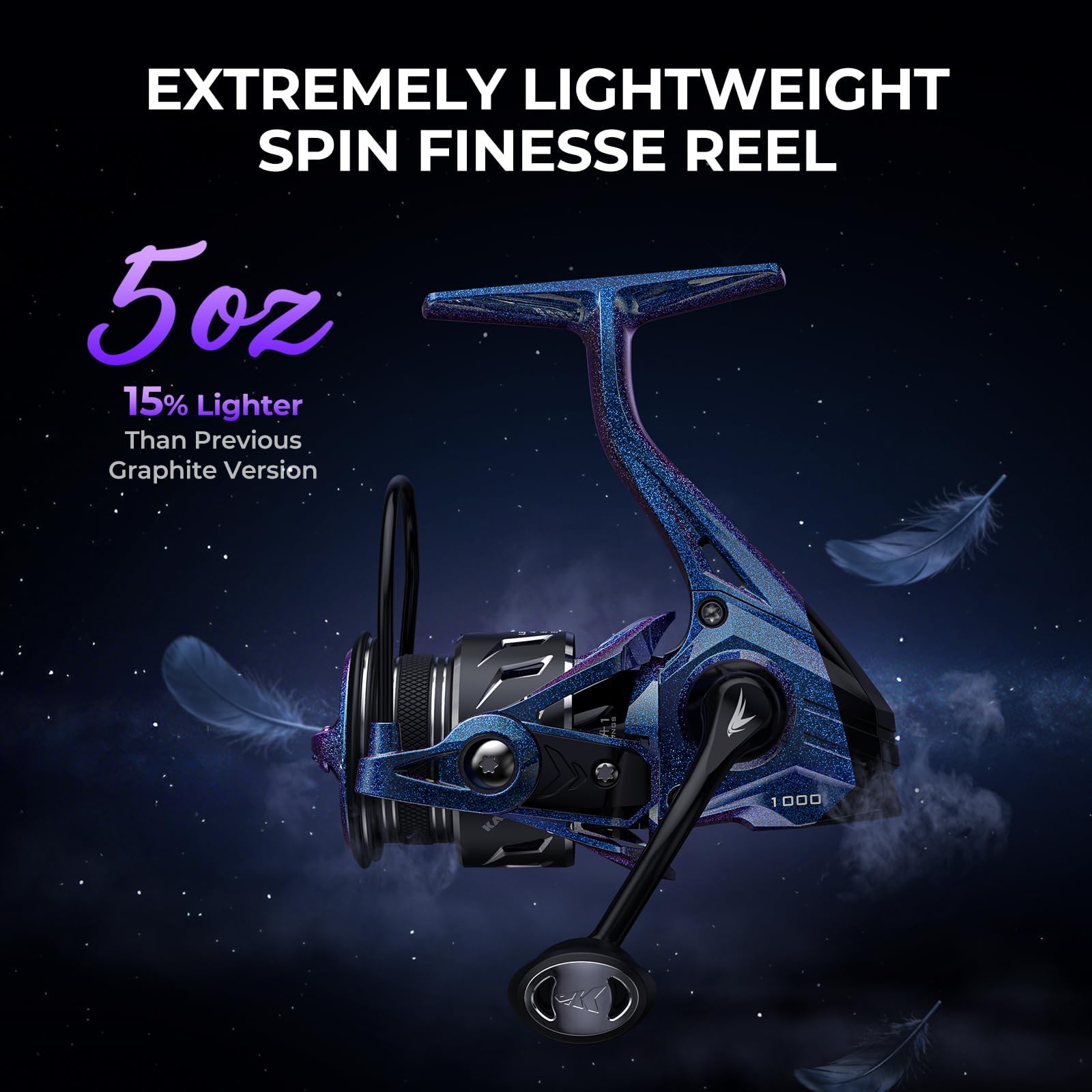 KastKing Kestrel SE Spinning Fishing Reel, 5oz Ultralight SFS Spinning Reel, High Strength Sycron Construction, 7+1 MaxiDur Double Shielded BB, Aerodynamic Reel Rotor, 13.2 Lbs Max Drag - Image 3