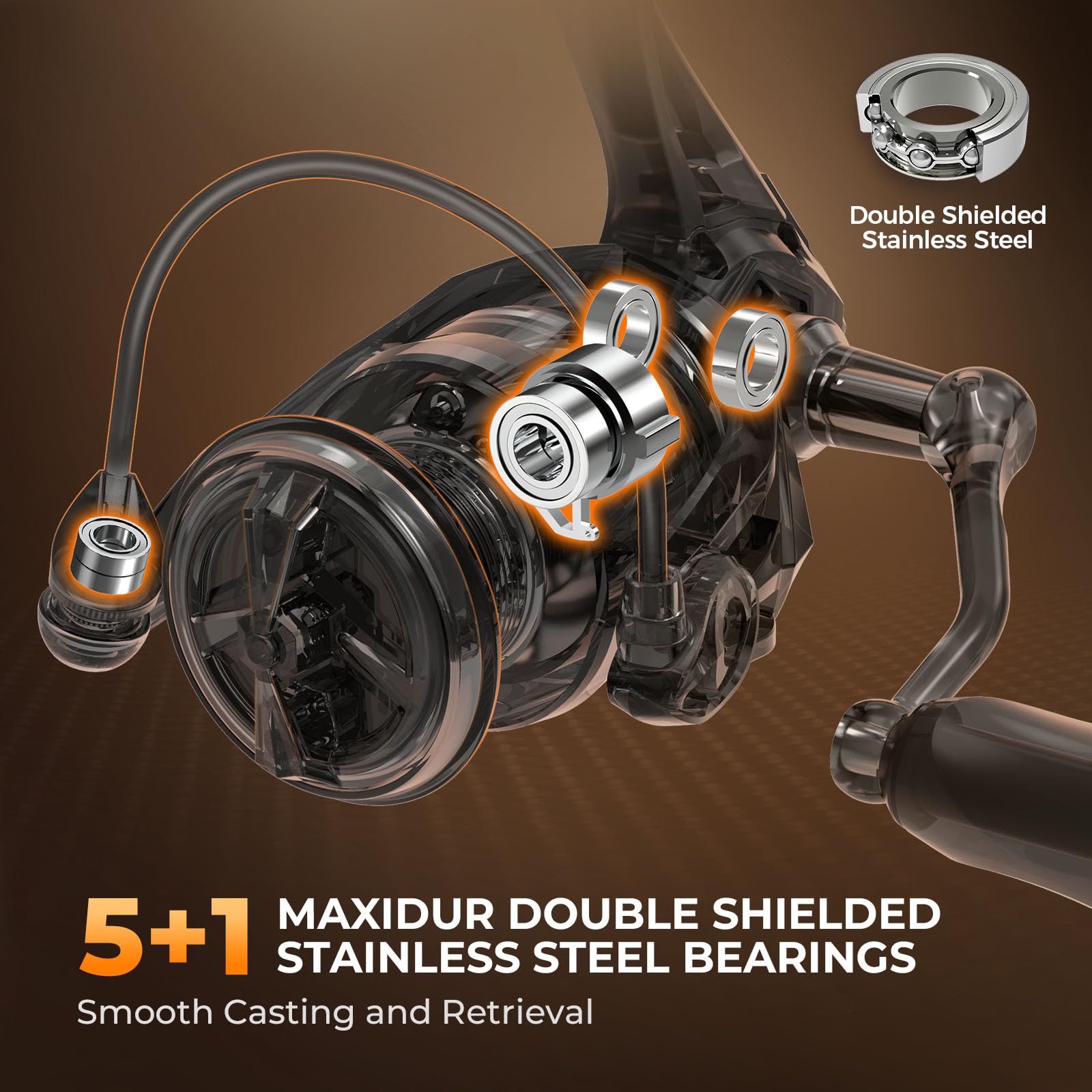 KastKing Lethal Blaze Spinning Fishing Reel, 17.6LBs Max Drag, 5.2:1 Gear Ratio, Ultra-Smooth Freshwater & Inshore Spinning Reel, CNC Aluminum Spool, Ideal for Bass & Trout Fishing - Image 3