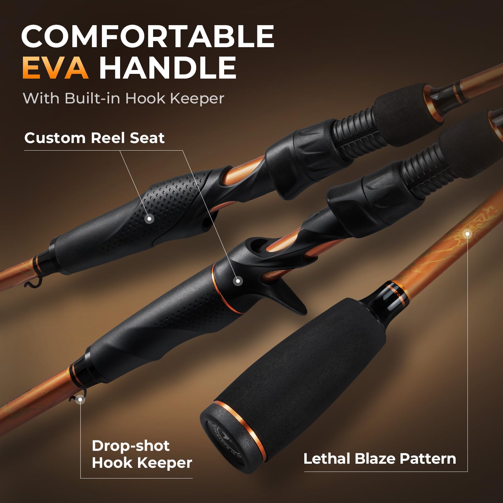 KastKing Lethal Blaze Twin-Tip Fishing Rods, IM6 Graphite Blanks Casting & Spinning Rods, 2-Piece Rod with Extra Tip, PTS Power Transition System, Ideal for Bass, Freshwater & Inshore Fishing - Image 7