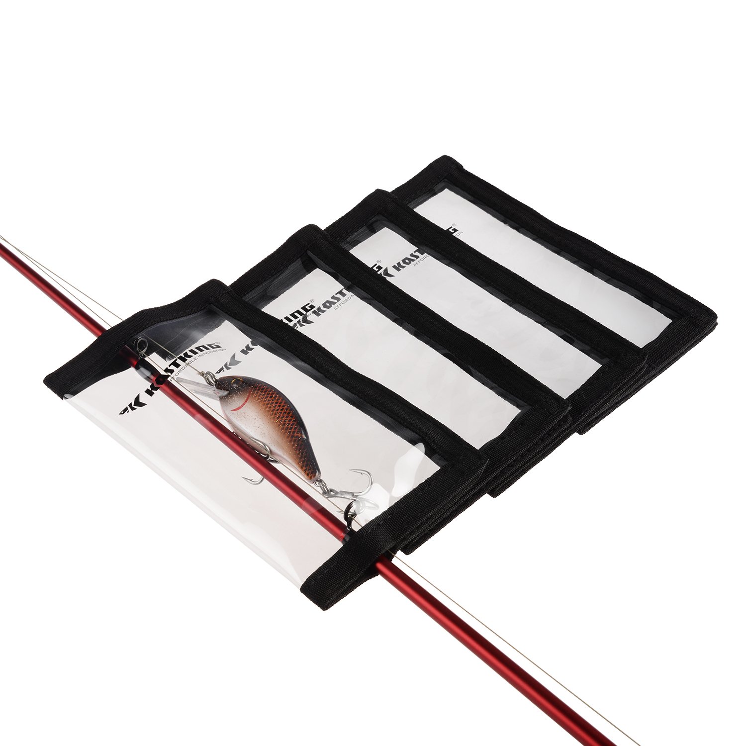 KastKing Madbite Lure Wraps, Available in Two Sizes, Keeps Lures Safe, Durable & Clear PVC, Easily See Lures, Easy Open and Close Hook & Loop System, Great Value, Includes 4 Lure Wraps - Image 4