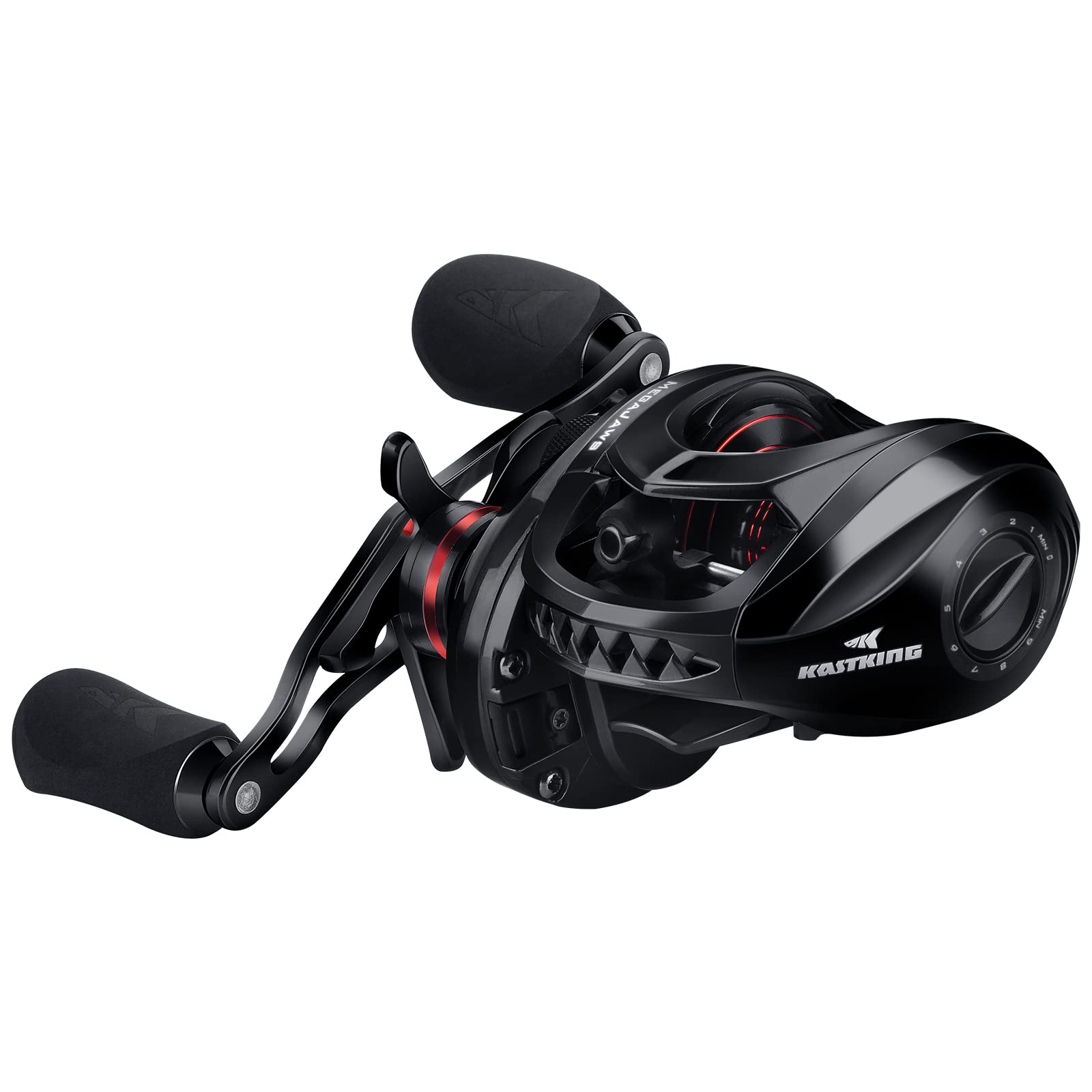 KastKing MegaJaws Elite Baitcasting Fishing Reel, New AutoMag Dual Braking System, Only 6.7oz, 17.64 LBs Carbon Fiber Drag, 11+1 Shielded BB, High Speed 5.4:1 to 9.1:1 Gear Ratios - Image 9