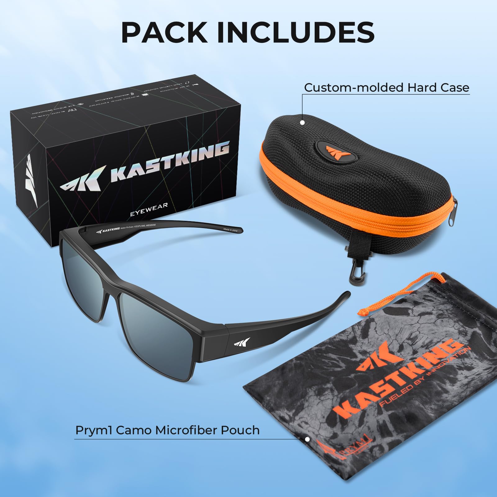 KastKing Molino Fit-Over Polarized Sunglasses,UV400 Protection Ultralight Wraparound Fishing Sports Sunglasses, TAC Lenses - Image 7