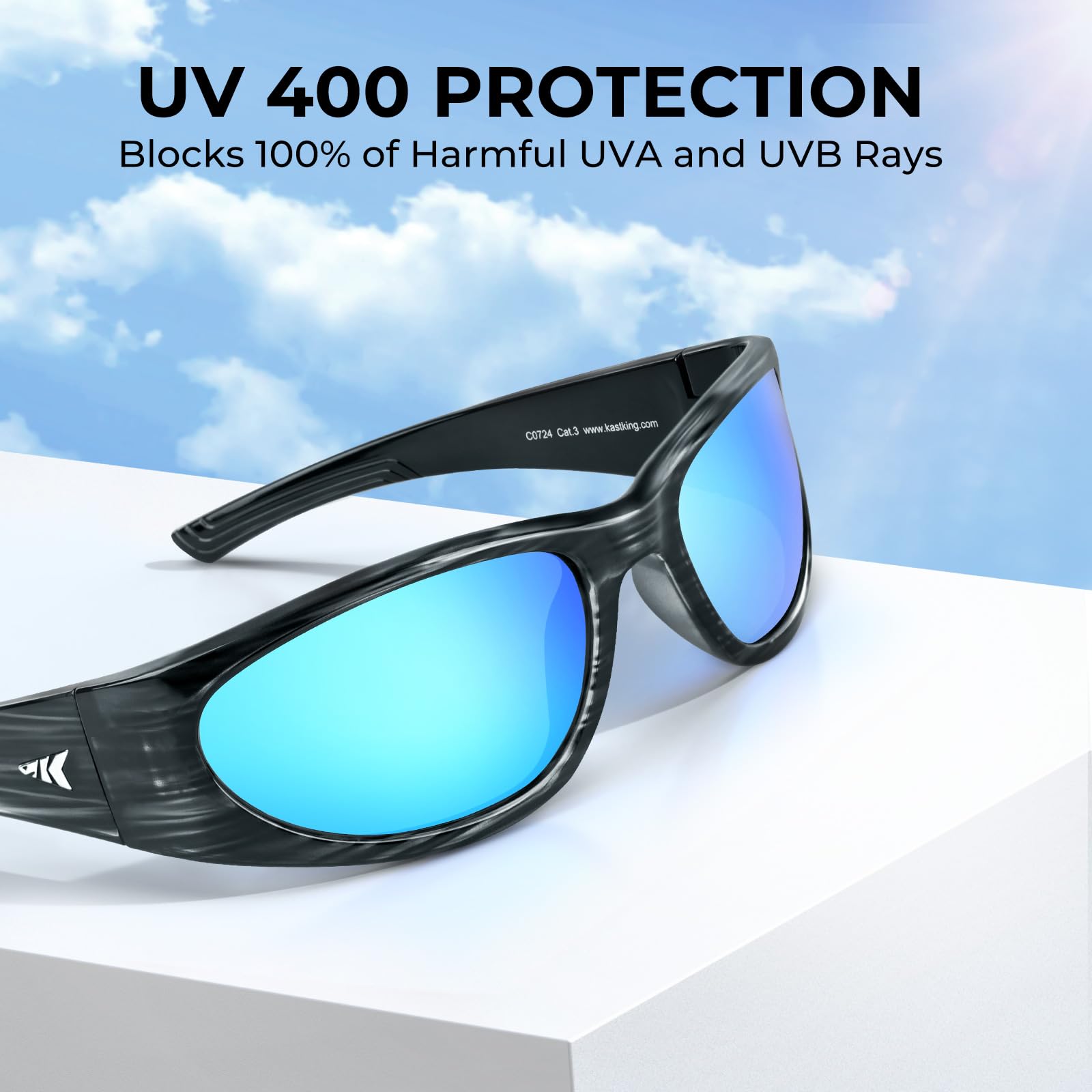 KastKing Raccoon Polarized Sport Sunglasses for Men and Women, Wide Temple Wrap, Ideal for Driving Fishing Cycling Running - Image 4