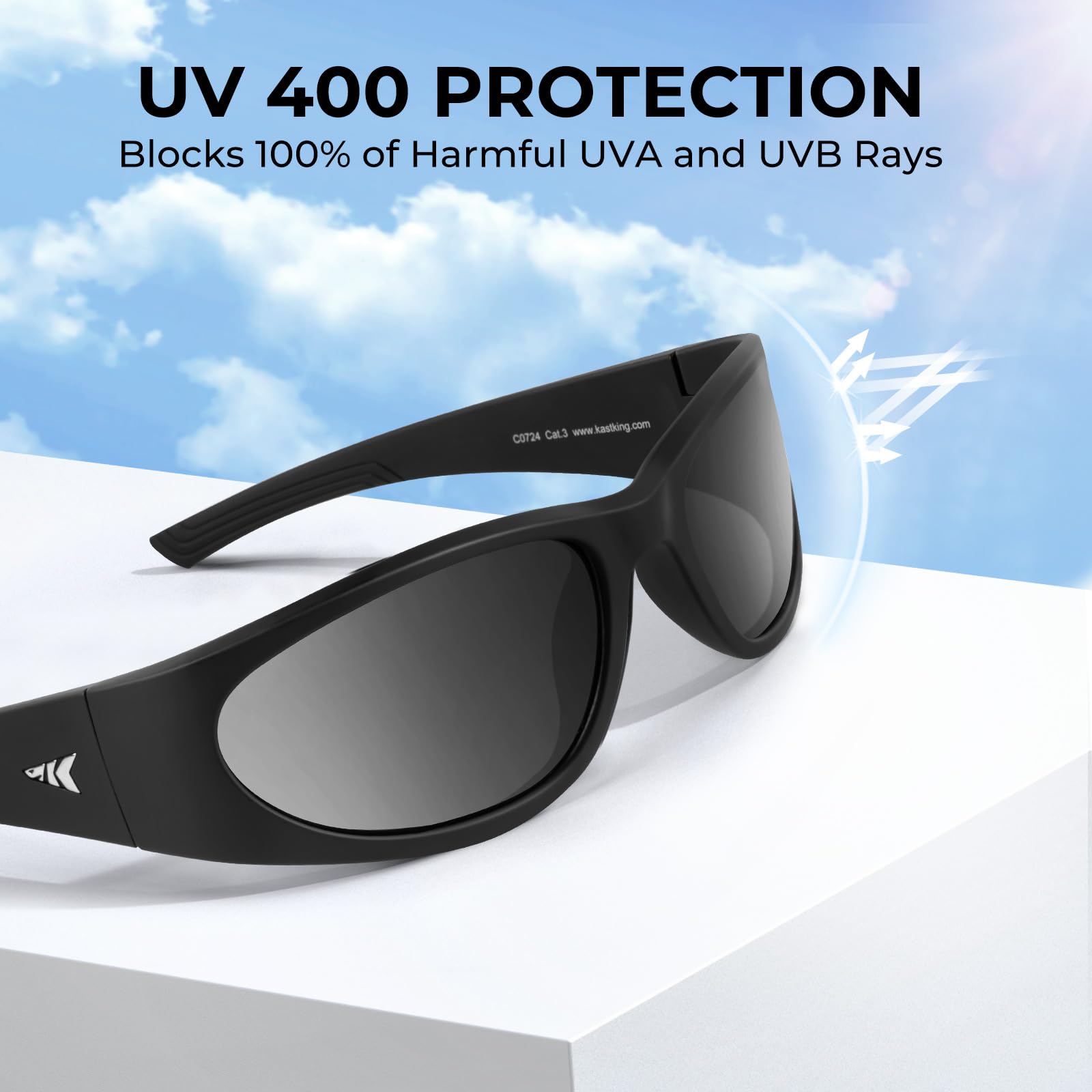 KastKing Raccoon Polarized Sport Sunglasses for Men and Women, Wide Temple Wrap, Ideal for Driving Fishing Cycling Running - Image 4