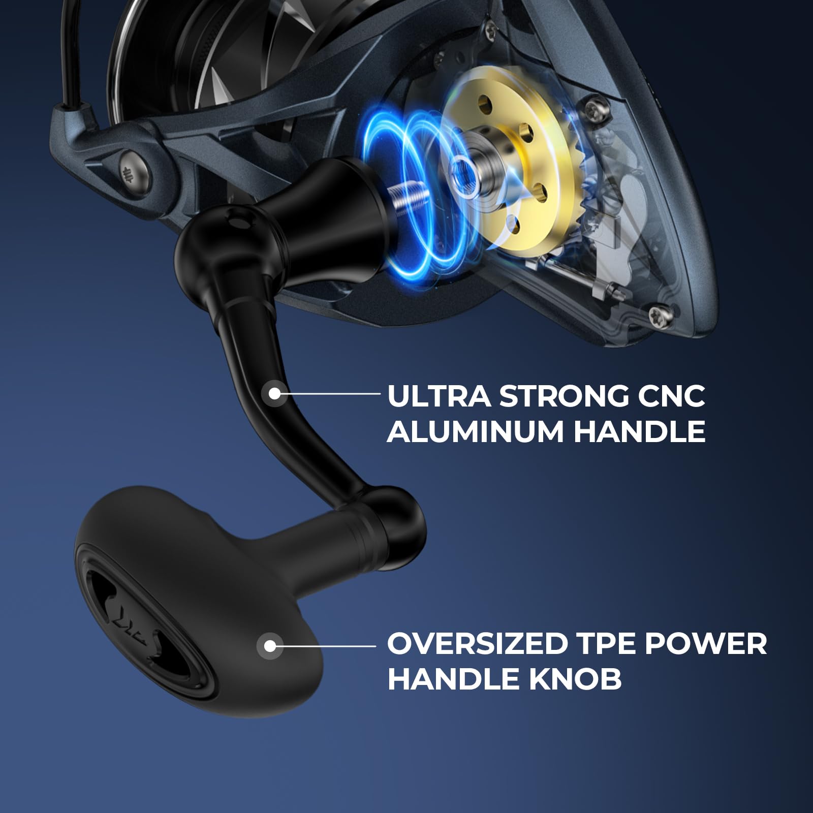 KastKing ReKon Saltwater Spinning Fishing Reel – Up to 55LBs Max Drag Big Game Fishing Reel - Innovative NyliTech Body- Water Resistant - MaxiDur 5+1+1 Corrosion-Resistance Bearing System - Image 11