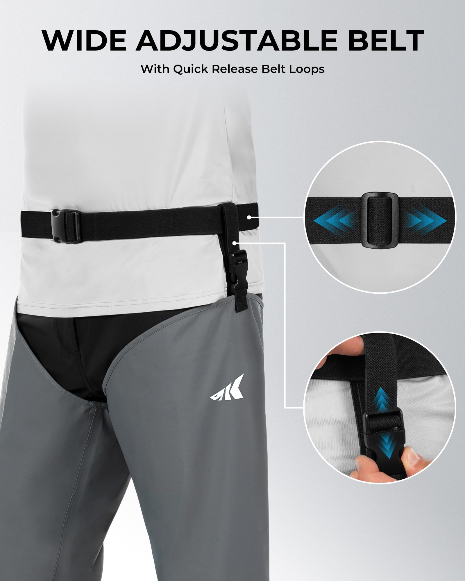 KastKing RiverWalker Hip Waders, Breathable Waterproof Stockingfoot Hip Waders with 4mm Neoprene Booties, Fishing Waders - Image 6