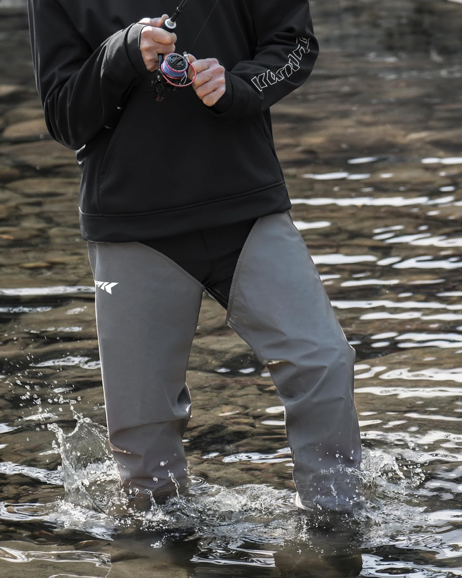 KastKing RiverWalker Hip Waders, Breathable Waterproof Stockingfoot Hip Waders with 4mm Neoprene Booties, Fishing Waders - Image 9