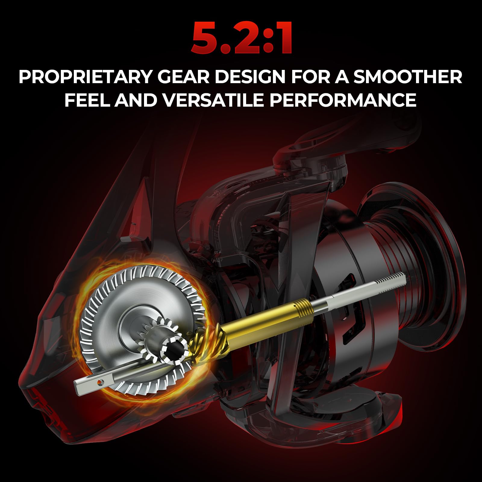 KastKing Royale Legend Fishing Reel - 5.2:1/6.2:1 Gear Ratio Spinning Reel, Up to 22 Lbs of Carbon Drag, 5+1/7+1 Stainless Steel Ball Bearings, Graphite Frame, Asymmetric Spinning Reel Rotor Design - Image 4