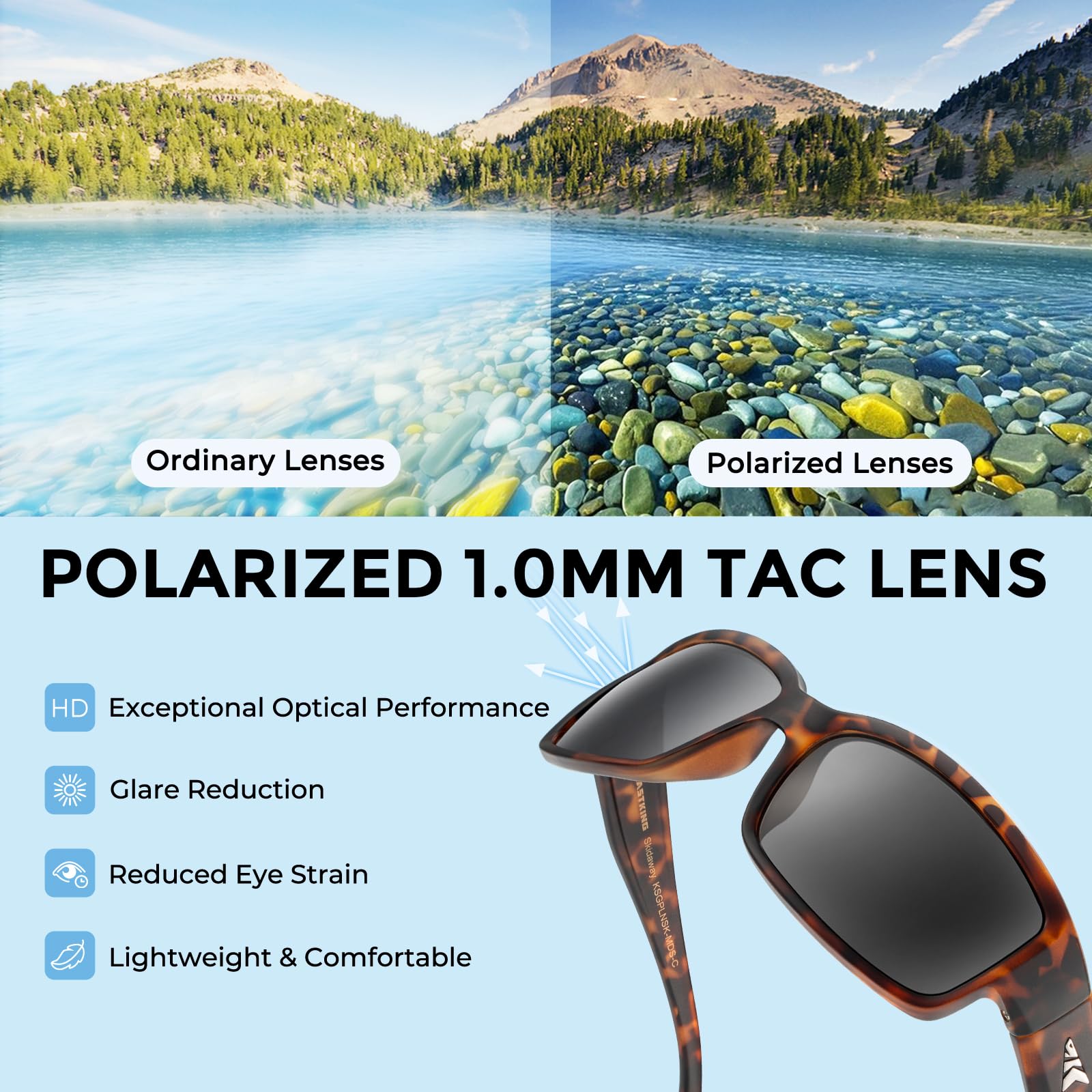 KastKing Skidaway Polarized Sport Sunglasses for Men and Women,Ideal for Driving Fishing Cycling and Running,UV Protection - Image 4