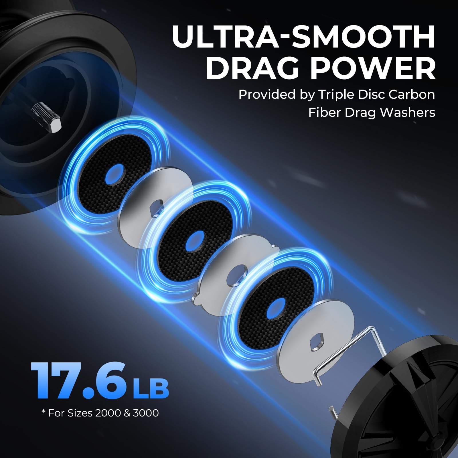 KastKing Spartacus II Plus Spinning Reel – IPX5 Waterproof Freshwater/Saltwater Fishing Reel, 22LB Drag, 5.2:1 Gear Ratio, 7+1 Stainless Steel Bearings, Instant Anti-Reverse, Anodized Aluminum Spool - Image 3