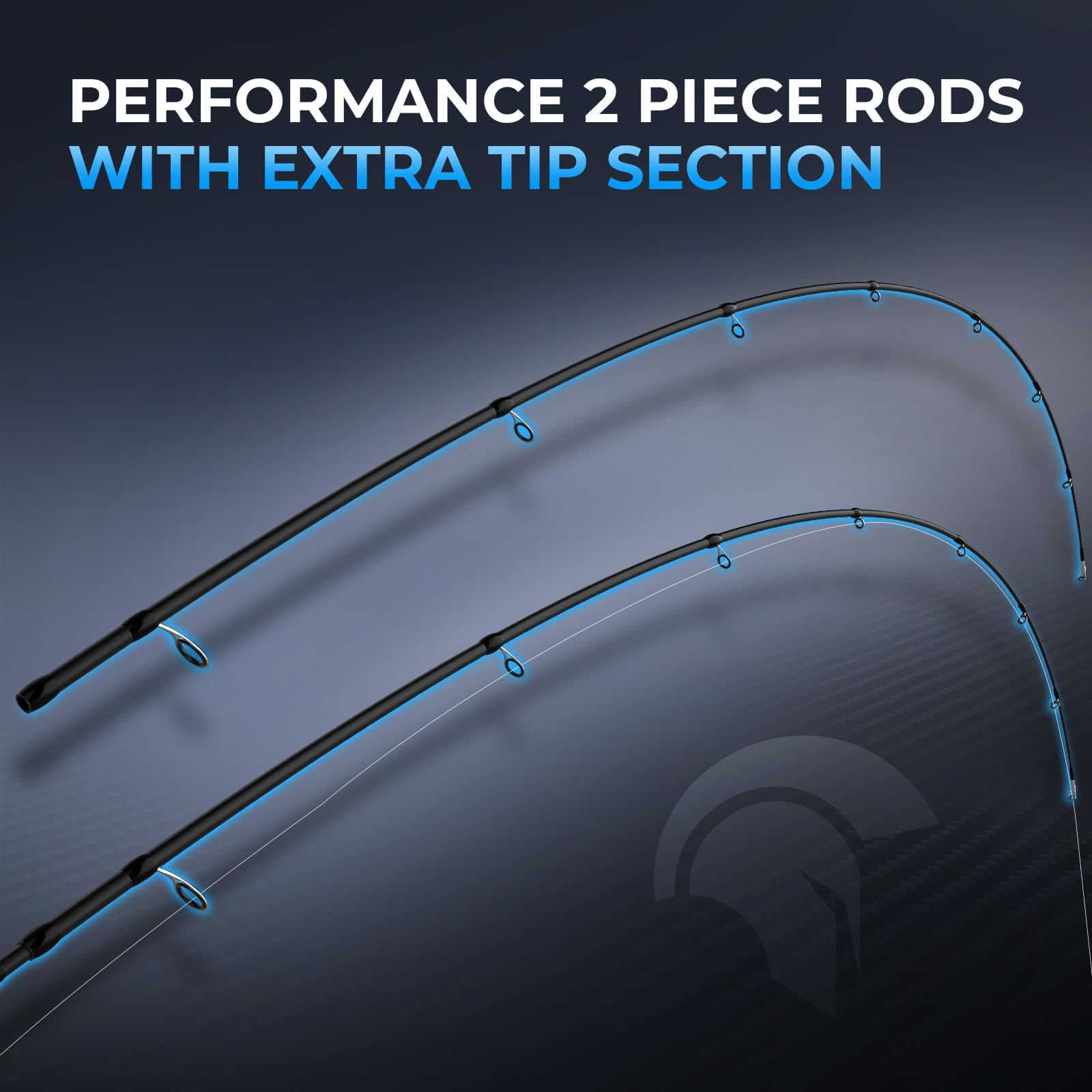 KastKing Spartacus II Plus Twin-Tip Spinning & Casting Rods, IM6 Graphite Blanks, Stainless Steel Frame with Zirconium Oxide Rings, 2-Piece Rods with Extra Tip Section, PTS, No-Slip Grip, Hook Keeper - Image 4