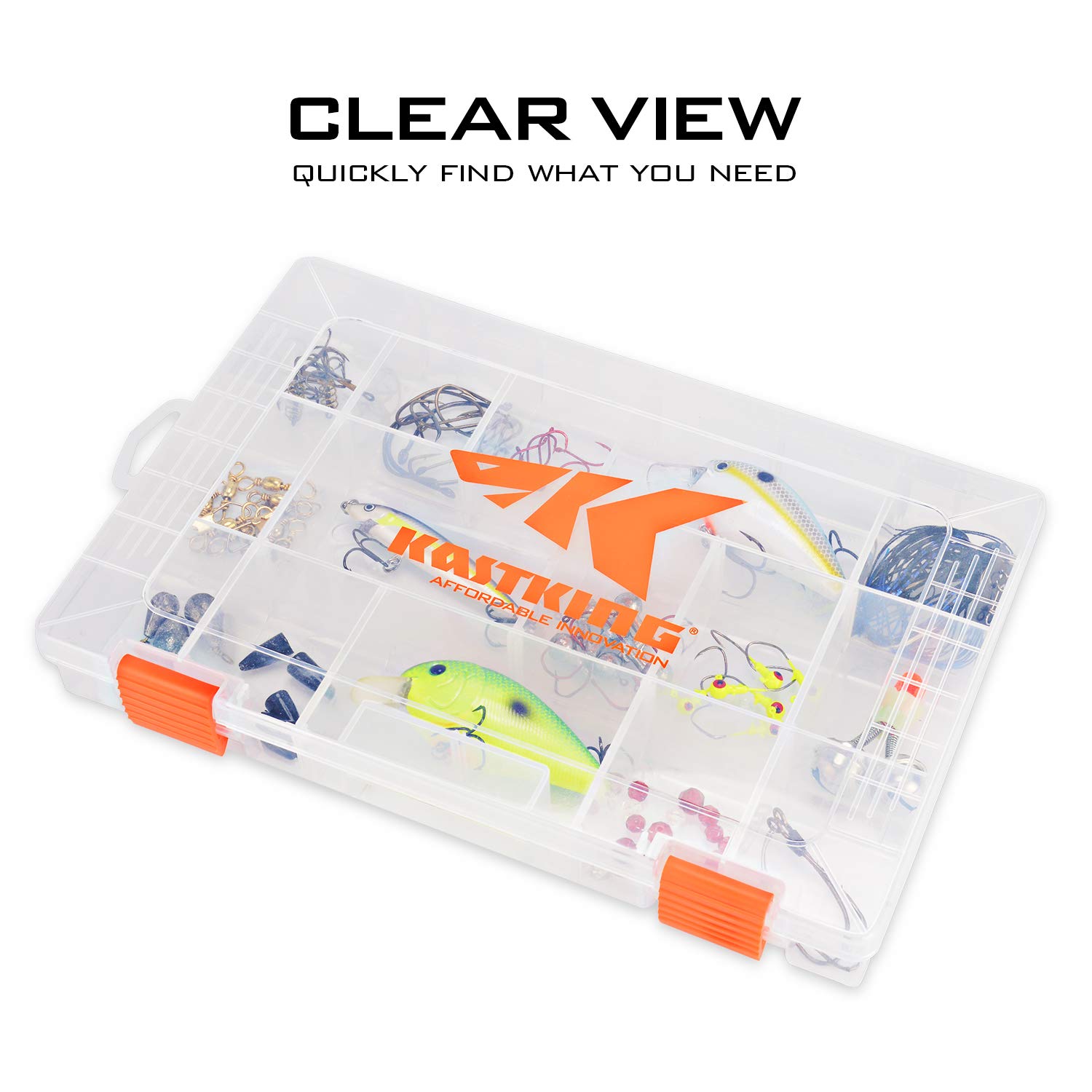 KastKing Tackle Boxes, Plastic Box, Plastic Storage Organizer Box with Removable Dividers - Fishing Tackle Storage - Box Organizer - 2 Packs /4 Packs Tackle Trays - Parts Box - Image 4